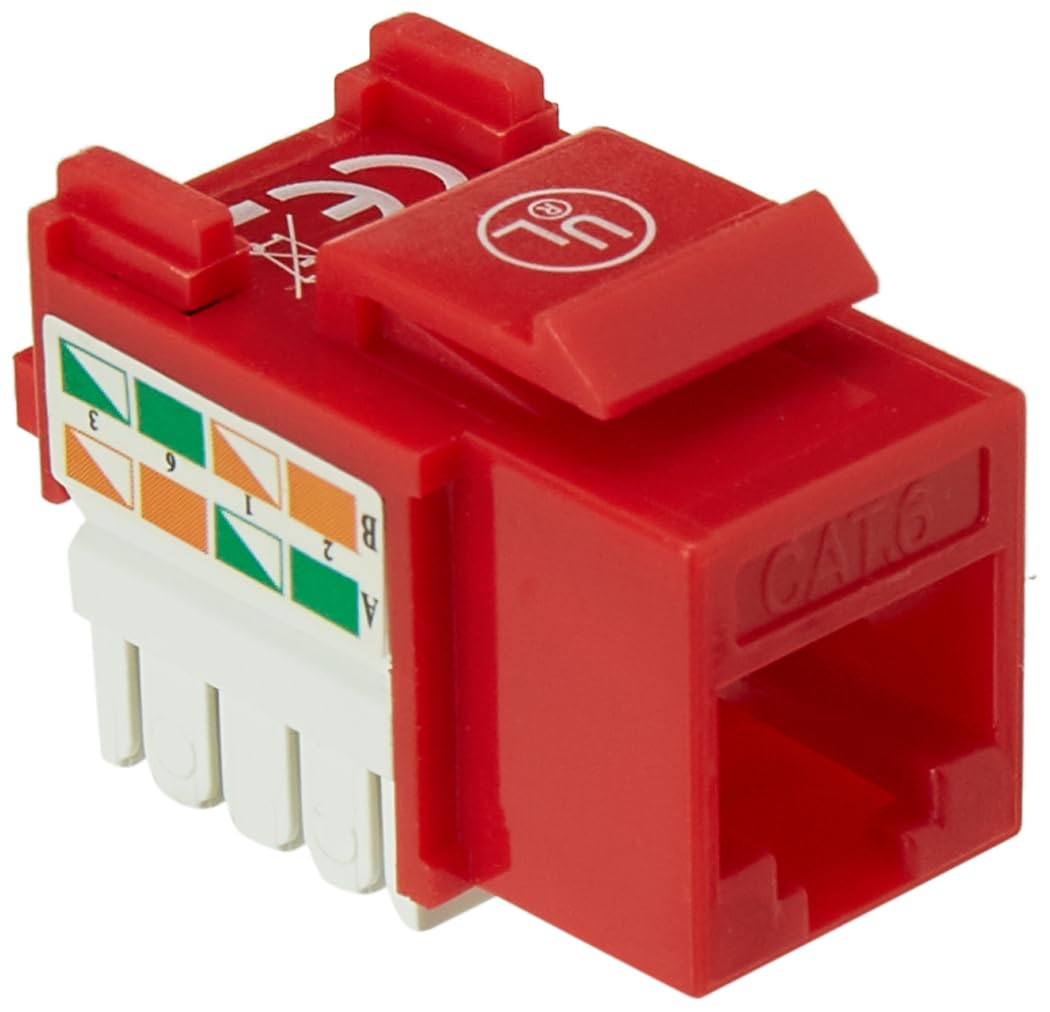 Cat6 Red Keystone Jack Utp
