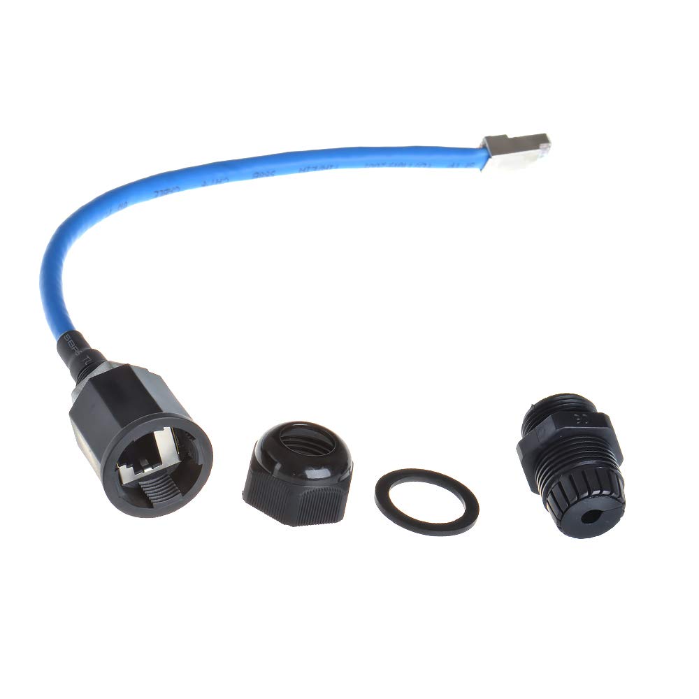 Anmbest 2Pcs M20 Rj45 Waterproof Cat5/5E/6 8P8C Connector Ip67 Ethernet Lan Cable Connector Double Head With Shield Cat6 Network