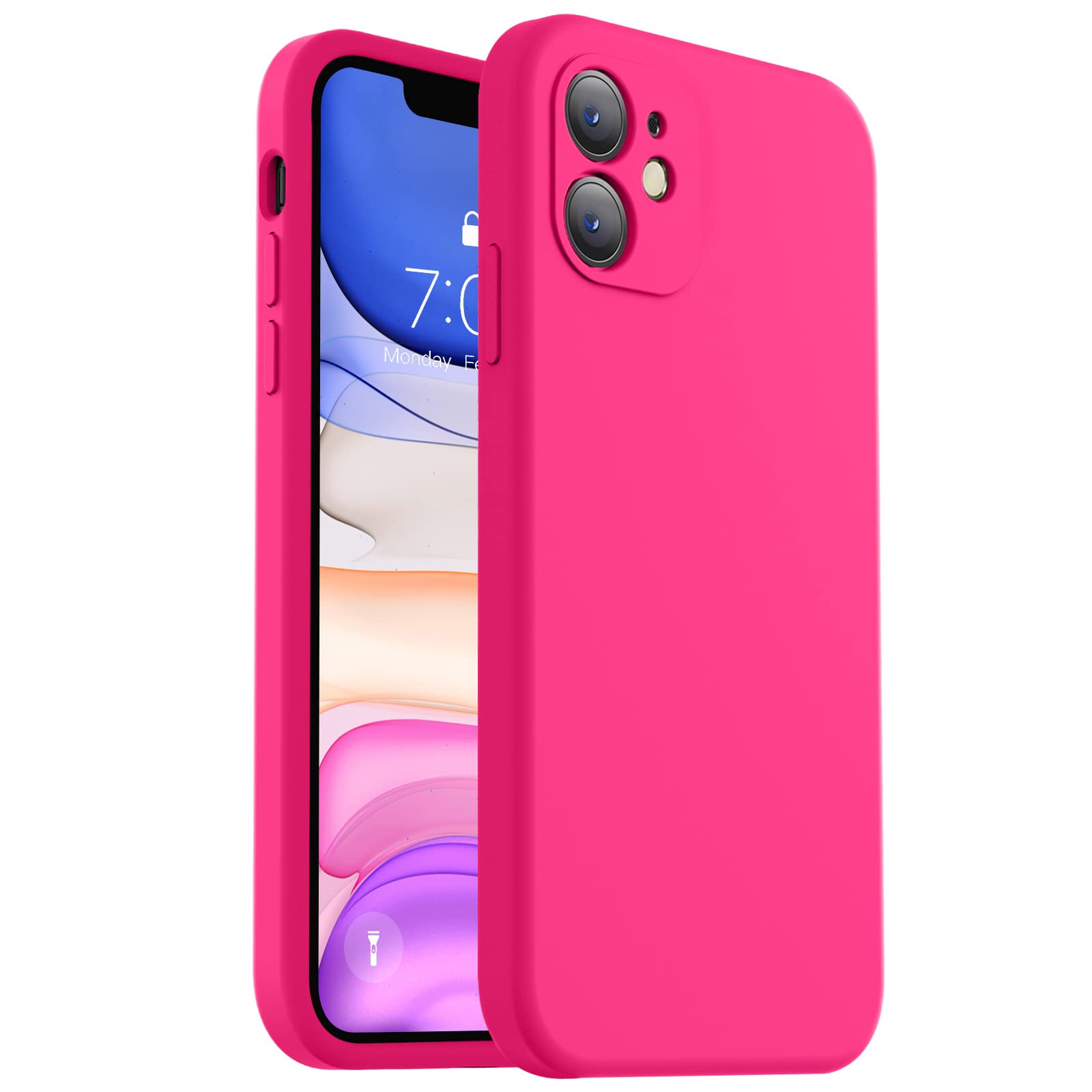 Vooii Compatible With Iphone 11 Case, Upgraded Liquid Silicone With [Flat Edges] [Camera Protection] [Soft Anti Scratch Microfib