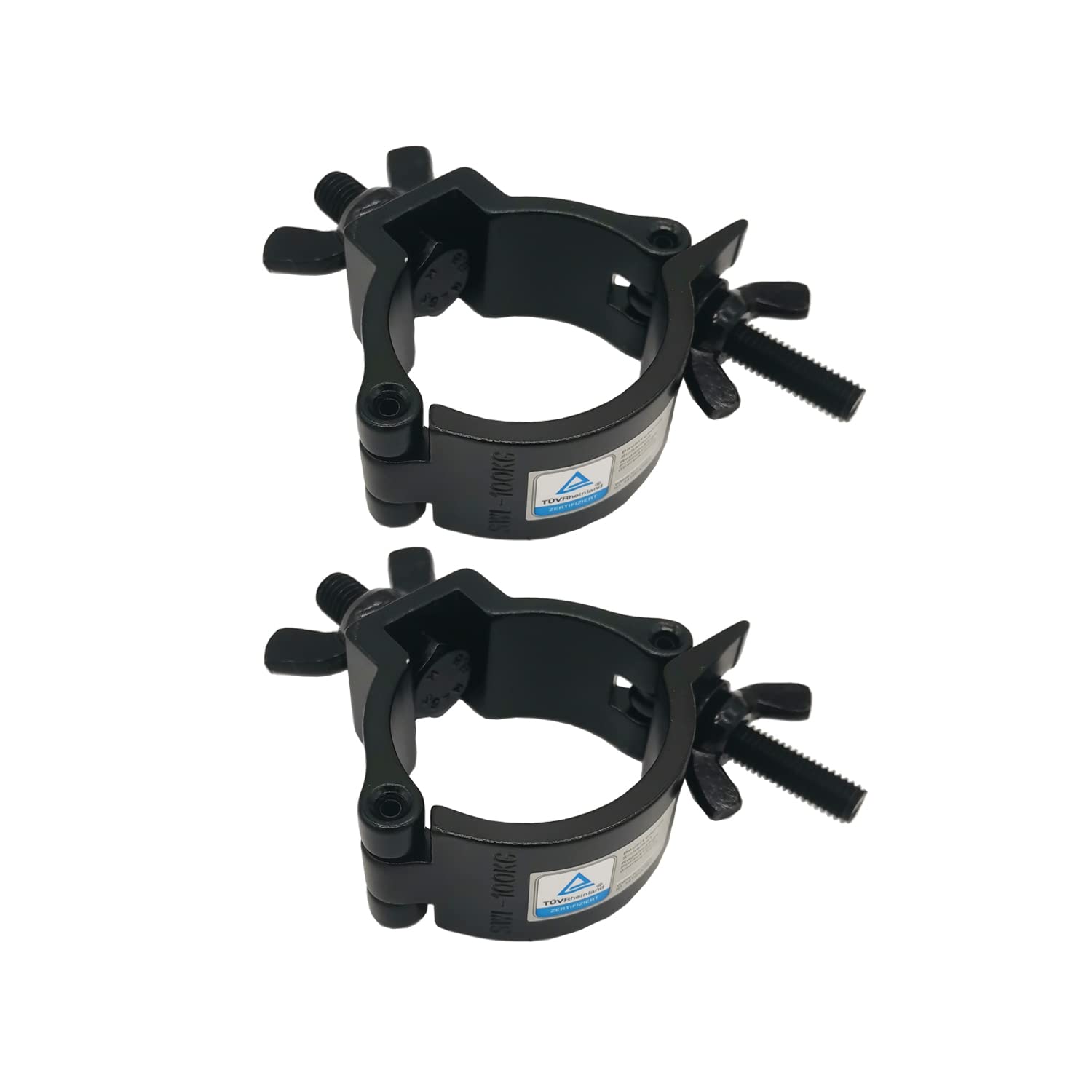 2 Pcs 2 Inch Lighting Truss Clamp Aluminum Alloy Stage Lights Clamp Mount Heavy Duty 220 Lbs Fit 48 51Mm Od Pipe Truss F34 Black