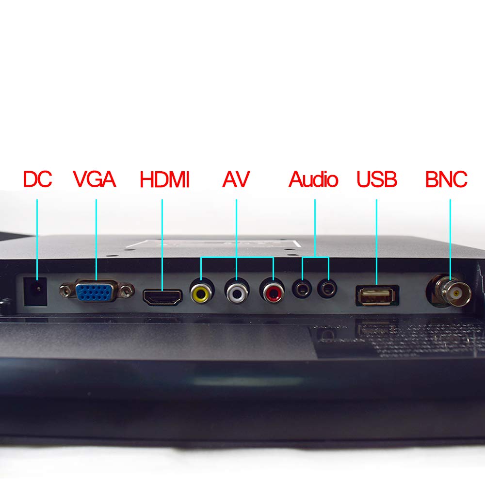 15' Cctv Bnc Monitor Vga Hdmi Av, 4:3 Hd Display Lcd Security Screen With Usb Drive Player For Surveillance Camera Stb Pc 1024X768 Resolution Built In Speaker Audio In/Out