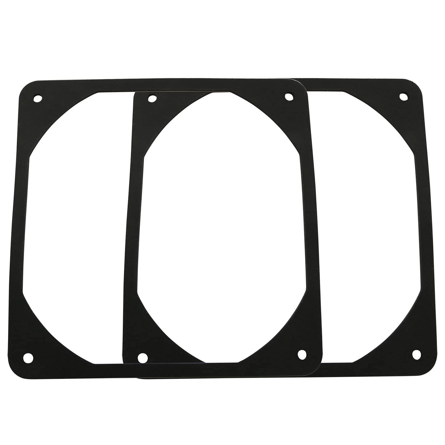 Zyamy 2Pcs 120Mm Black Antivibration Rubber Fan Gasket 120 X 120 Mm 12Cm Shock Absorption Pad For Computer Pc Case, Black