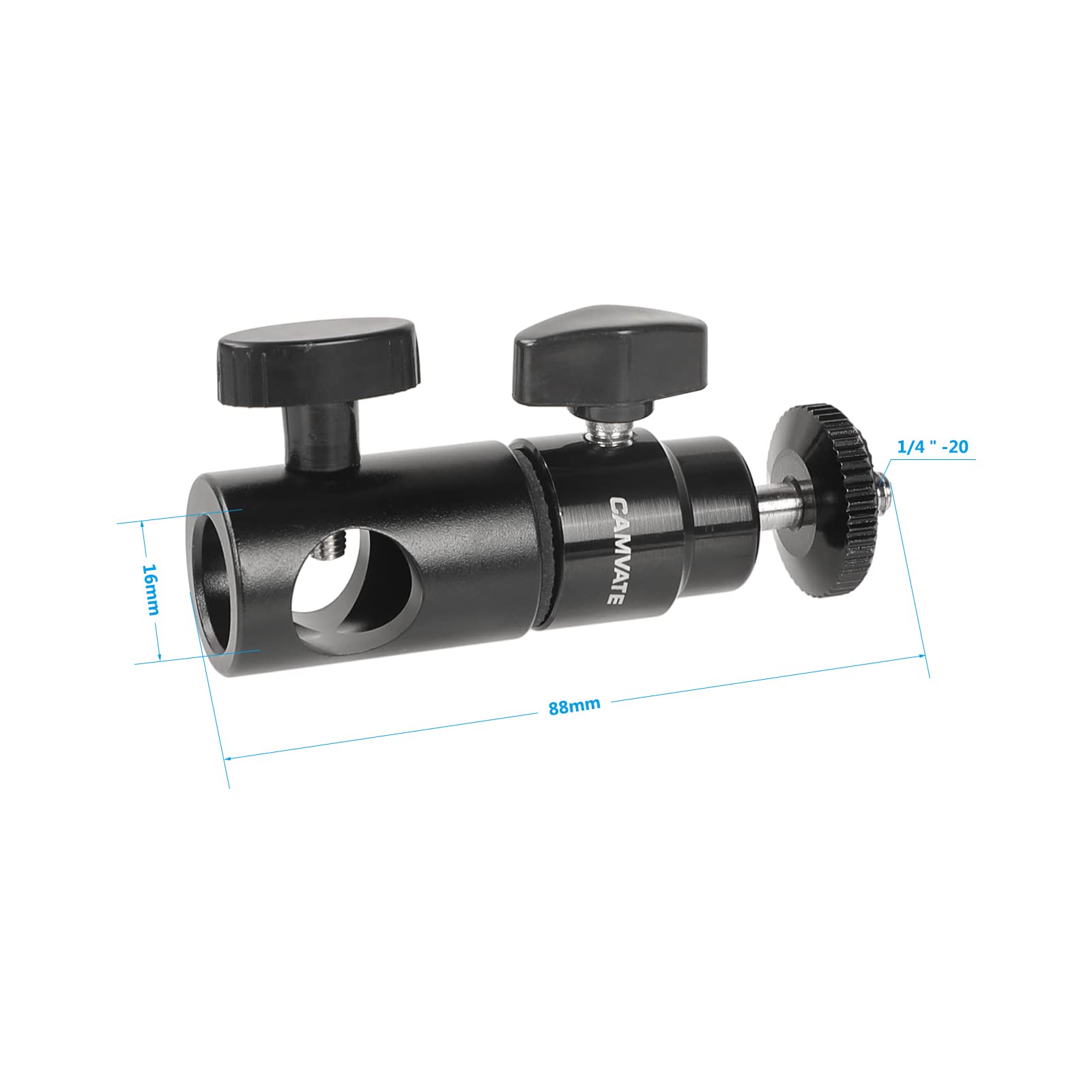 Camvate Light Stand Mount Articulated 1/4-20 Mini Ball Head For Monitor/Led Light - 1952