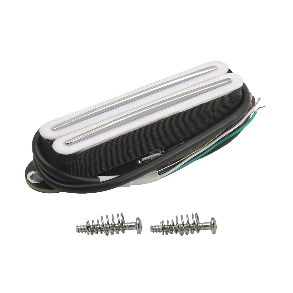 FLEOR Dual Hot Rail Humbucker Single-Coil-Sized Guitar Humbucker Pickup(6-7K), White