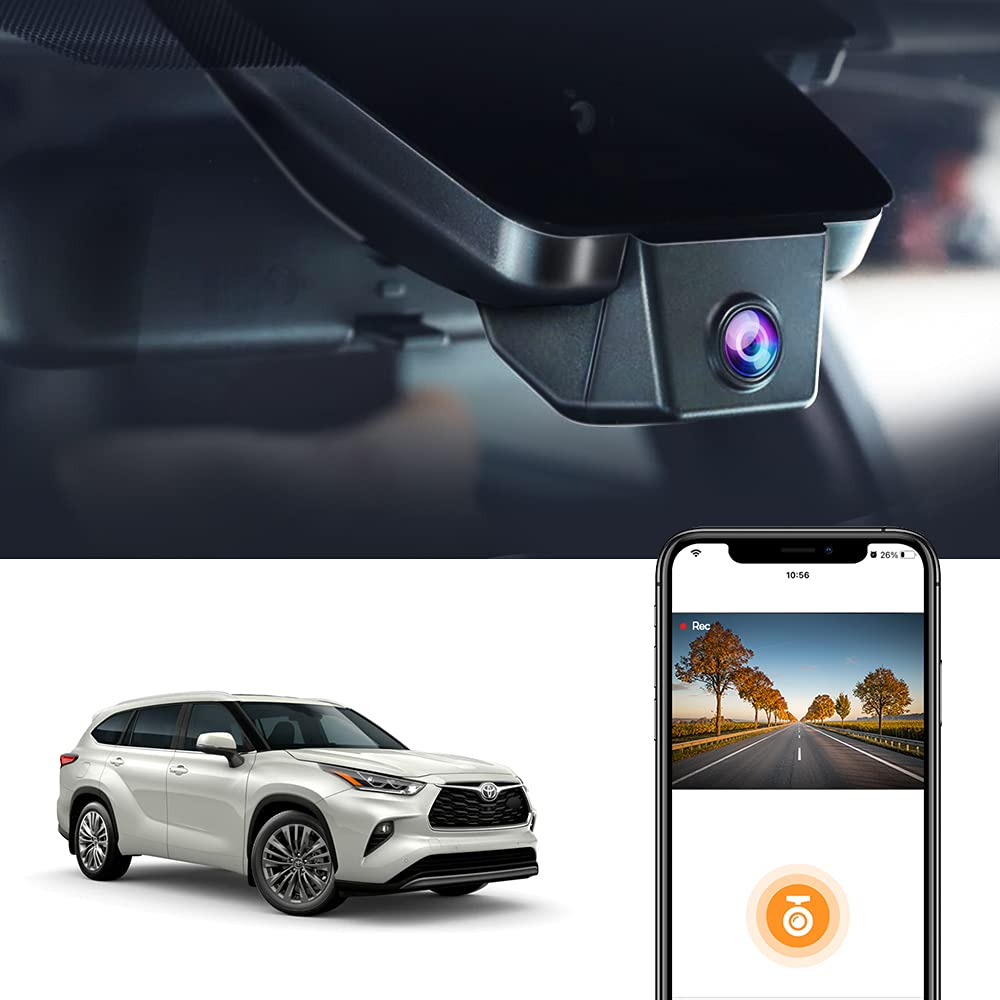 Fitcamx 4K Dash Cam Suitable For Toyota Highlander 2020 2024 Le Limited L Xle Xse Platinum Ux70 (Gen4), Oem Factory Look, Uhd 21