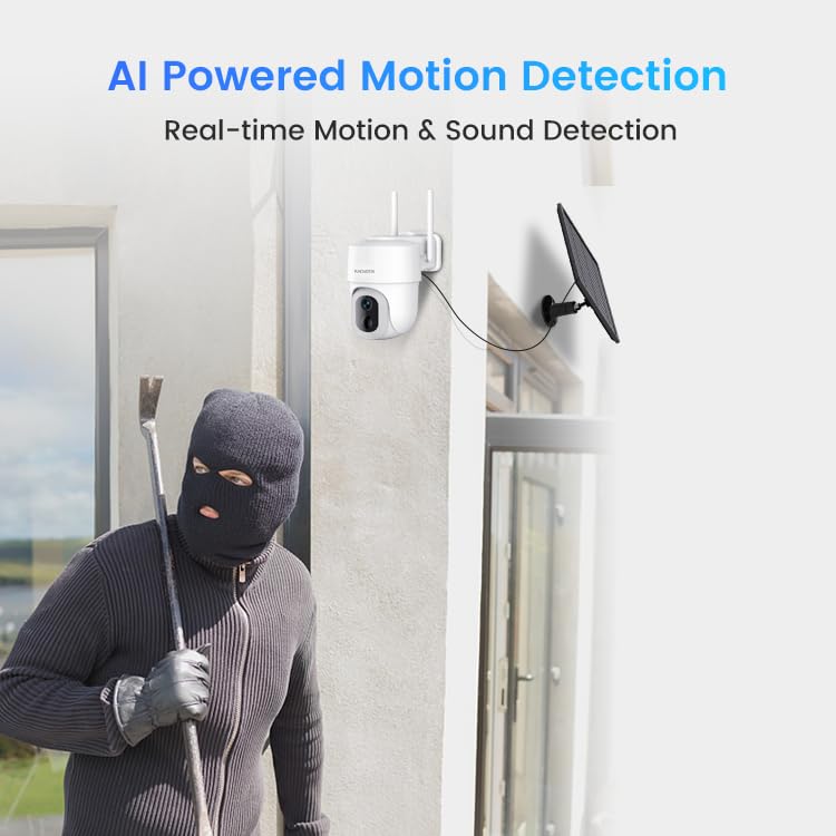 Ulofy 2K/3Mp Solar Security Camera Wireless Outdoor, 15000Mah Battery Powered 360 Ptz 2.4G Wifi Only Camera For Home Security, 1
