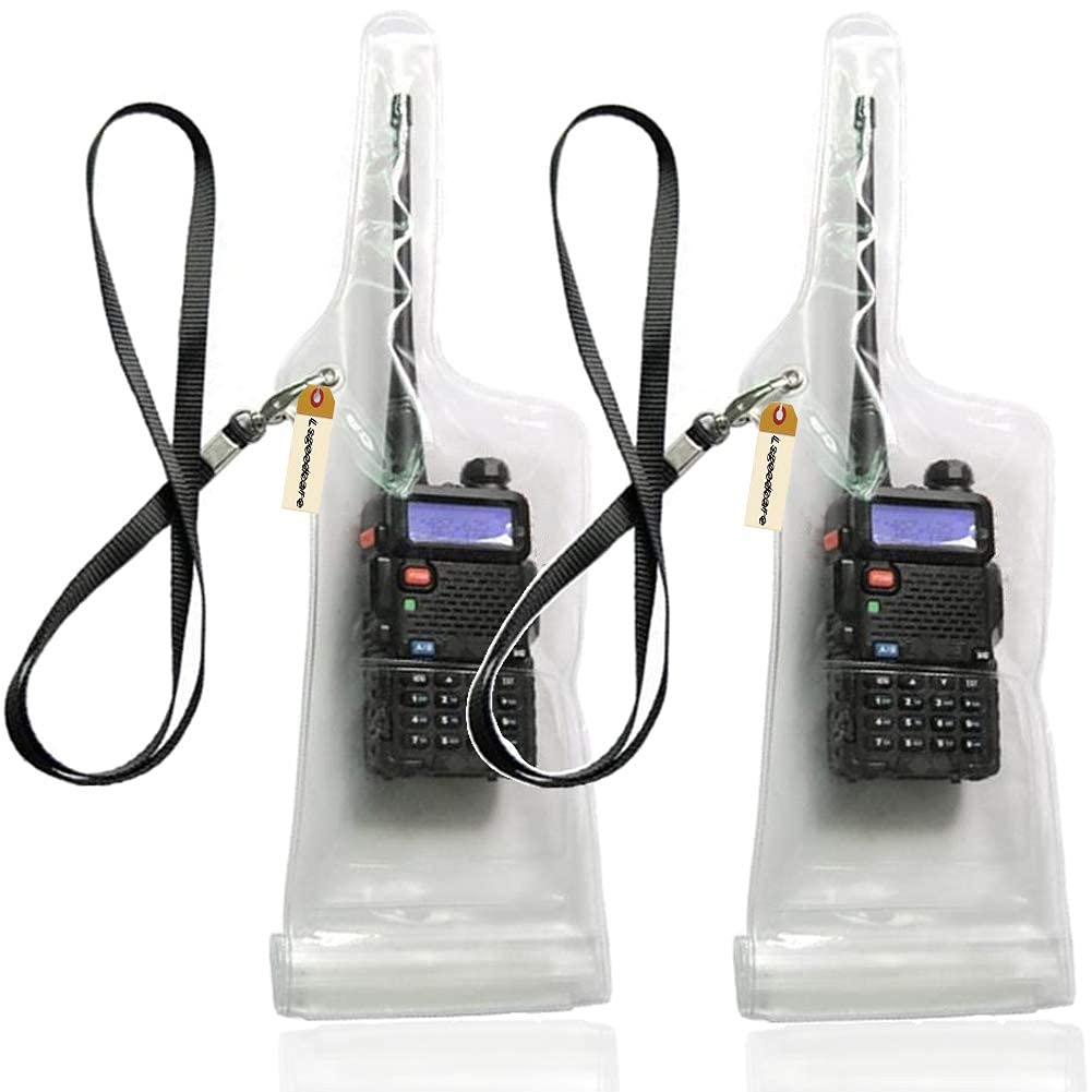 Lsgoodcare Portable Two Way Radio Waterproof Rainproof Bag Case Pouch Compatible With Motorola Kenwood Midland Uv 82 Bf 888S Uv 5R Walkie Talkie Radio White