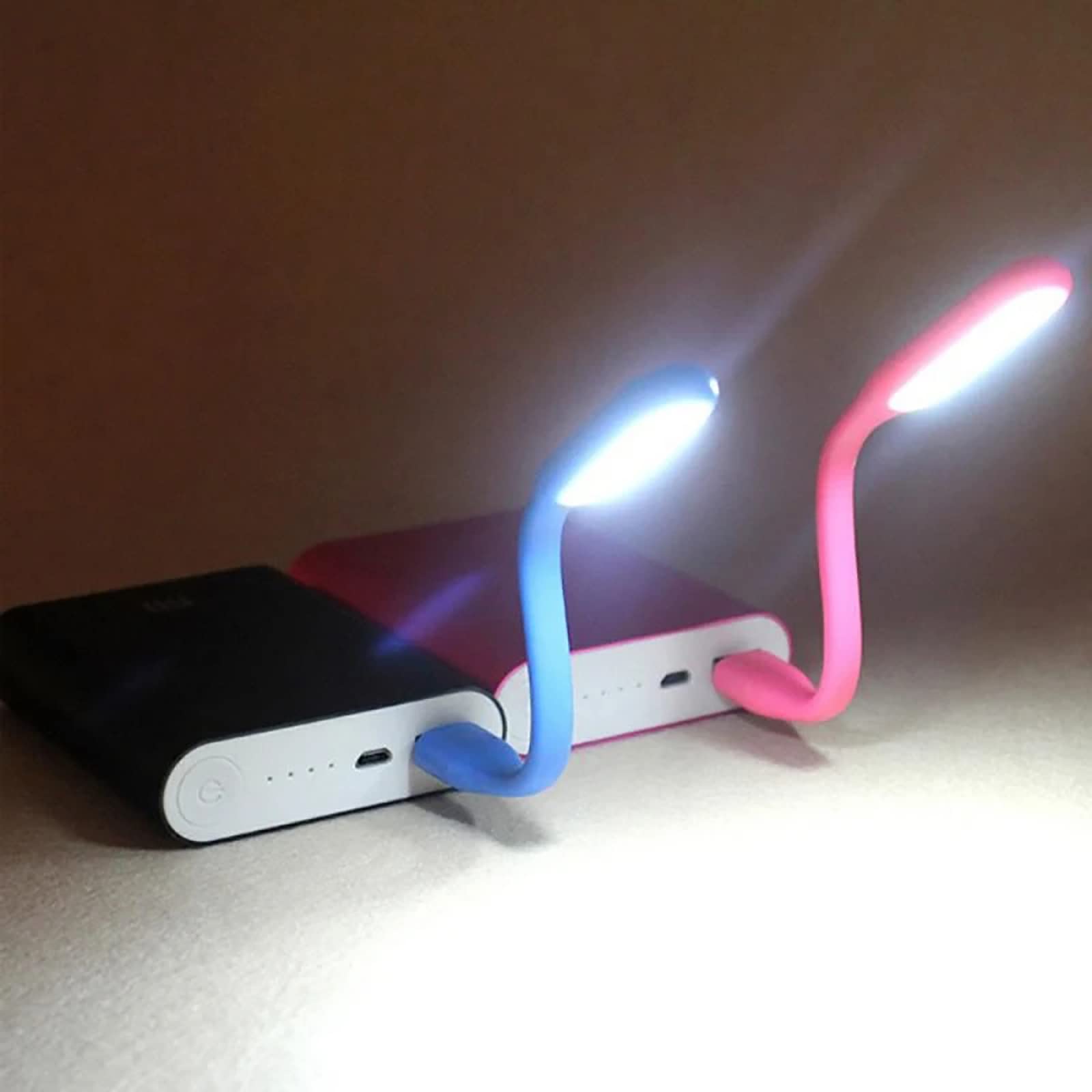 Soseelnee Mini Flexible USB LED Reading Light 2-Pack Blue Silicone