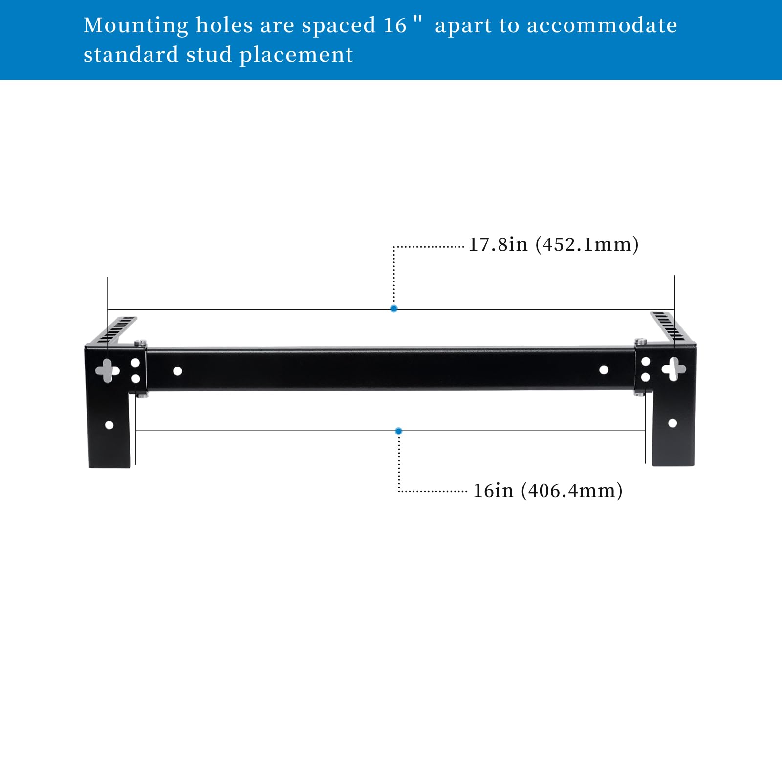 Rackpath 3U Vertical Wall Mount Rack   Heavy Duty 125Lbs Capacity Vertical Mounting Bracket (3U)