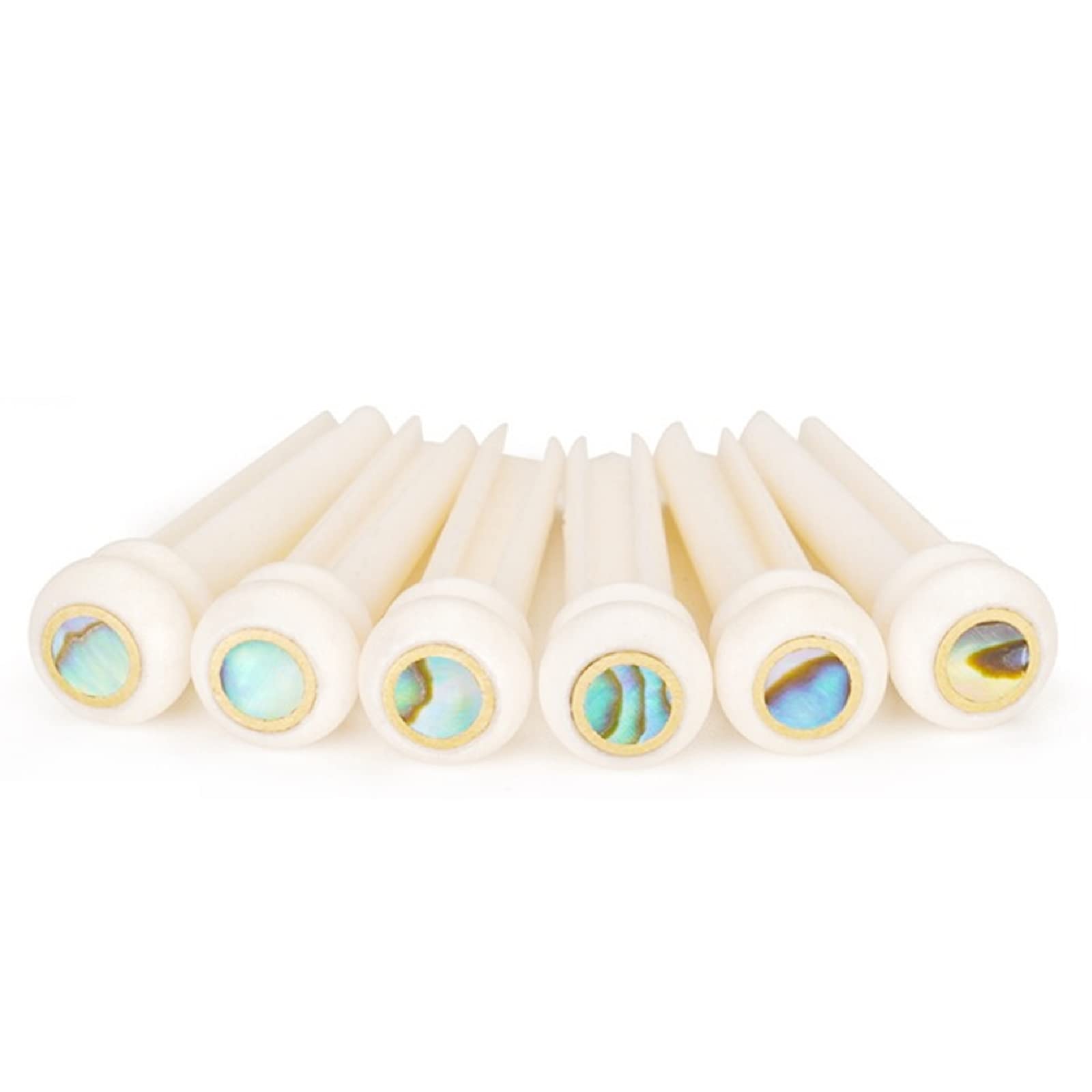 Miwayer Guitar Bone Bridge Pins Real Bone Replacement Parts For 6 & 12 String Acoustic Guitar (Big Abalone Dot)