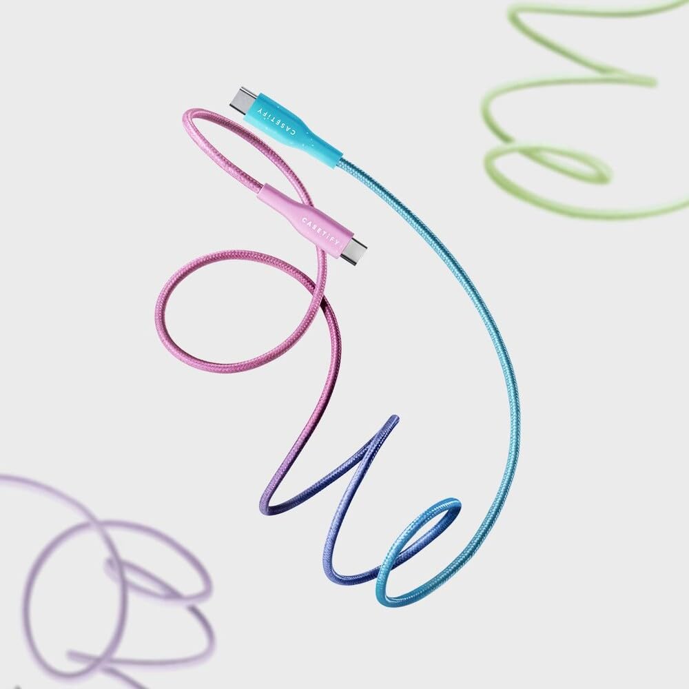 Casetify Powerthru Usb C To Usb C Cable (2M/6.6Ft)   Cotton Candy