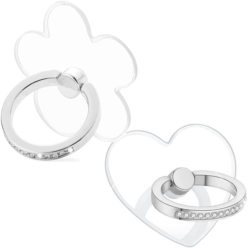 Wogroo Cell Phone Ring Holder Stand Compatible All Mobile Phones Or Phone Cases, Transparent Phone Ring Holder Finger Kickstand