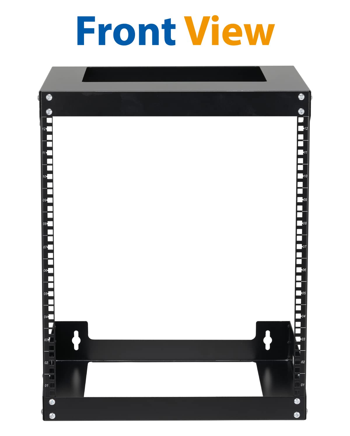 12U Wall Mount Rack Open Frame 19 Inch Server Equipment 2 Post Network Cabinet 18 Inches Depth Black By Tedgetal