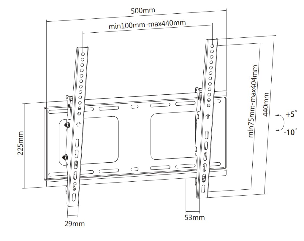 Manhattan Universal Flat Panel Tv With Post-Leveling Adjustment Sloped Wall Surface (461474)