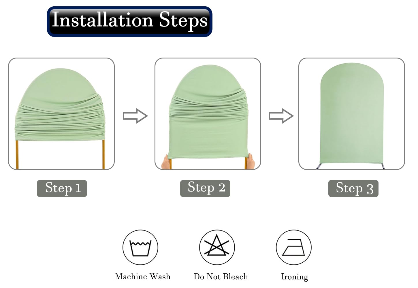 Jkdmjf 6.6 Ft Sage Green Arch Backdrop Cover Spandex Fitted Arch Backdrop Stand Cover For Wedding Reception Birthday Party Baby