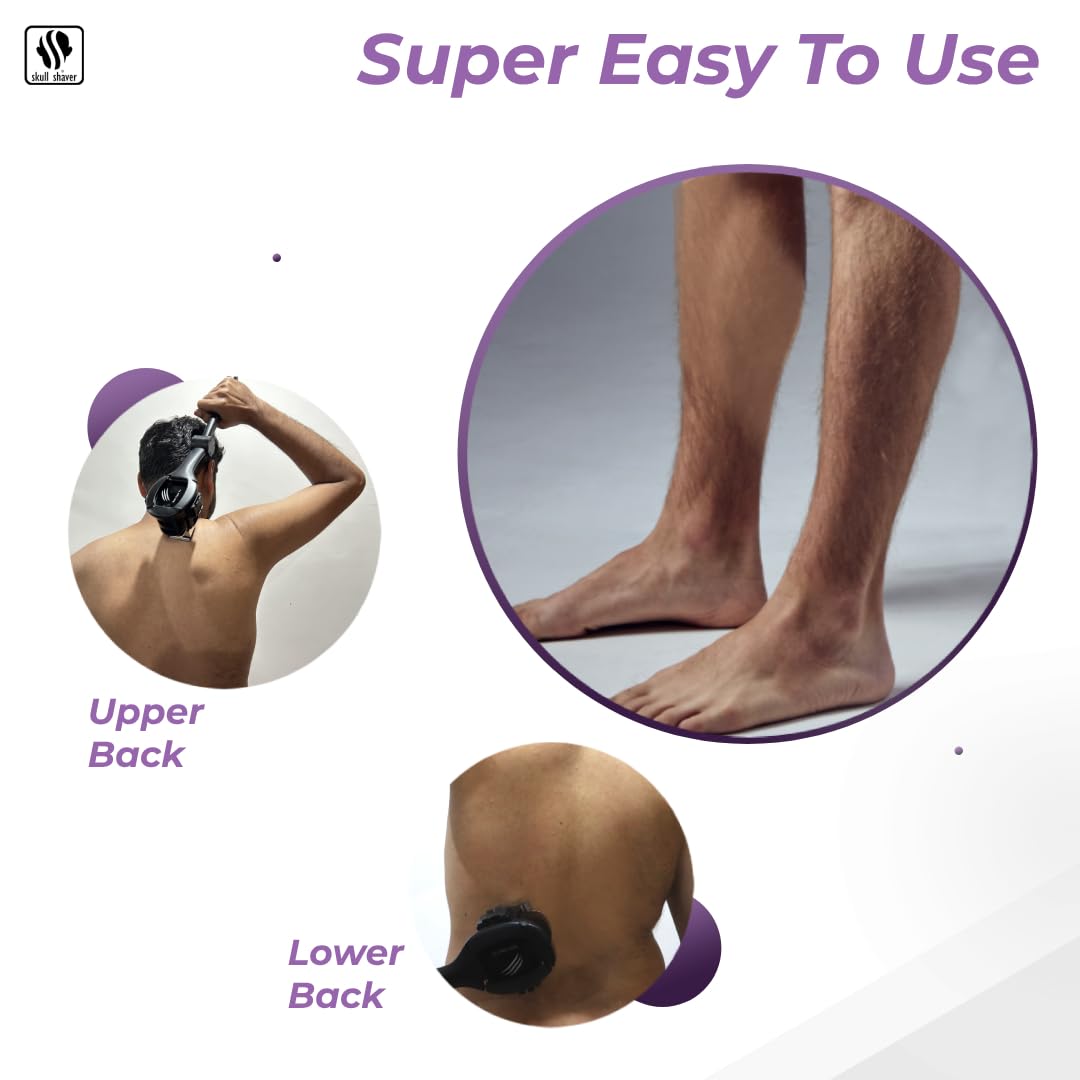 Skull Shaver Back Shaver   Best Diy Waterproof Back & Body Shaver For Men, Painless Glide, Compatible With Pitbull Shavers & Bea