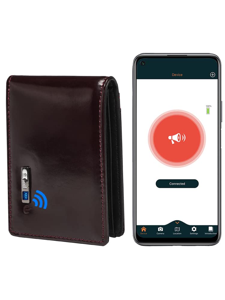 SMART CC Trackable Wallet for Men Anti-Lost Mens Wallet Bluetooth Tracker & Finder Credit Card Mens GPS Wallet with Find My Buil