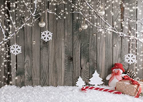 Lywygg 12X10Ft Christmas Backdrop Snow Floor Photo Backgrounds Wooden Wall Photography Backdrops For Child Cp 70 1210