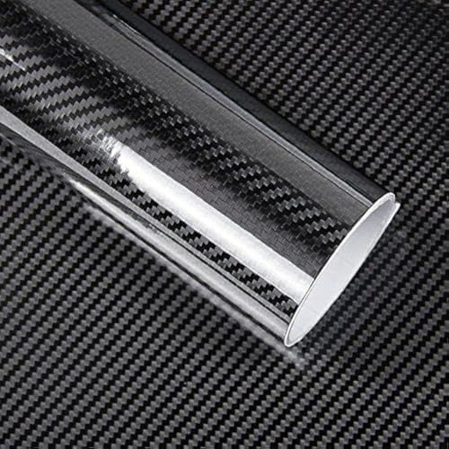 Cvanu Self Adhesive Black 5D Carbon Fiber Vinyl Wrap Film Car Wrapping Vinyl Sticker For All Car_12X24Inch