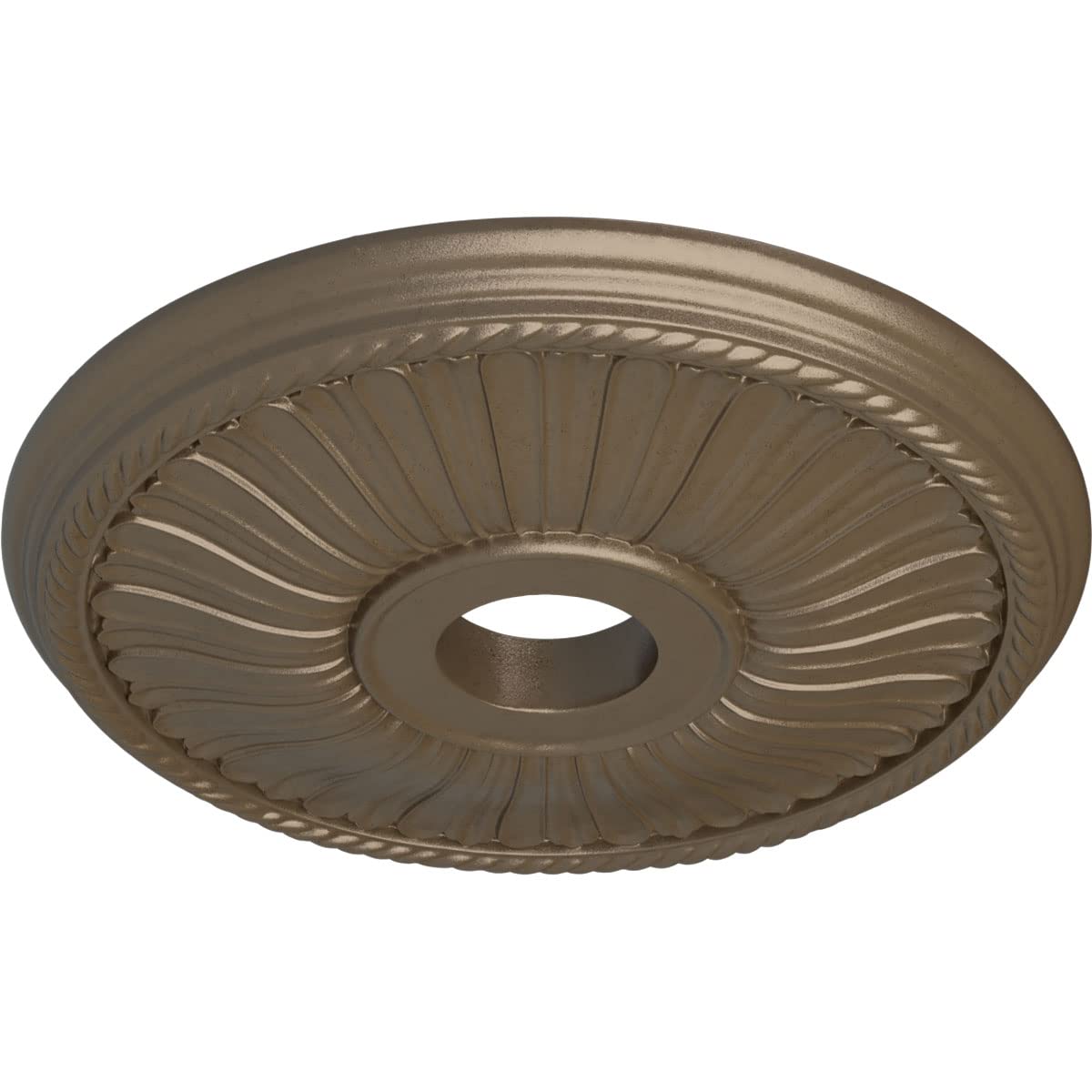 Ekena Millwork Cm20Be1Wss Berkshire Ceiling Medallion, 20 1/8''Od X 3 7/8''Id X 1 7/8''P, Hand Painted Warm Silver