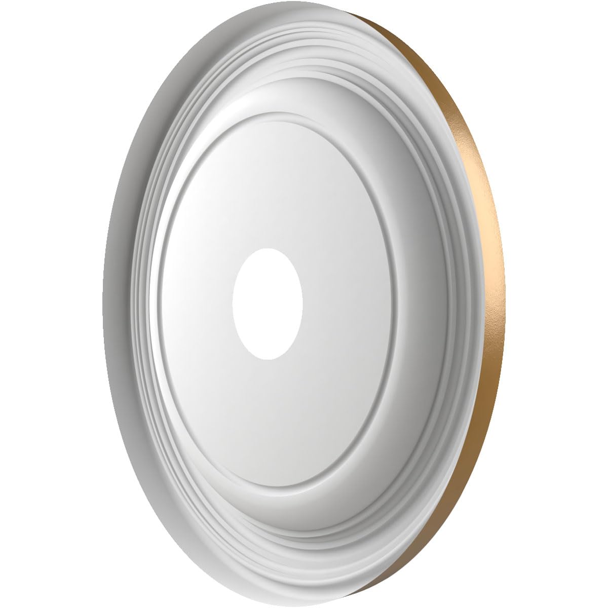 19Od X 3 1/2Id X 1 1/2P Traditional Thermoformed Pvc Ceiling Medallion (Fits Canopies Up To 11 1/2), Metallic Gold Rush