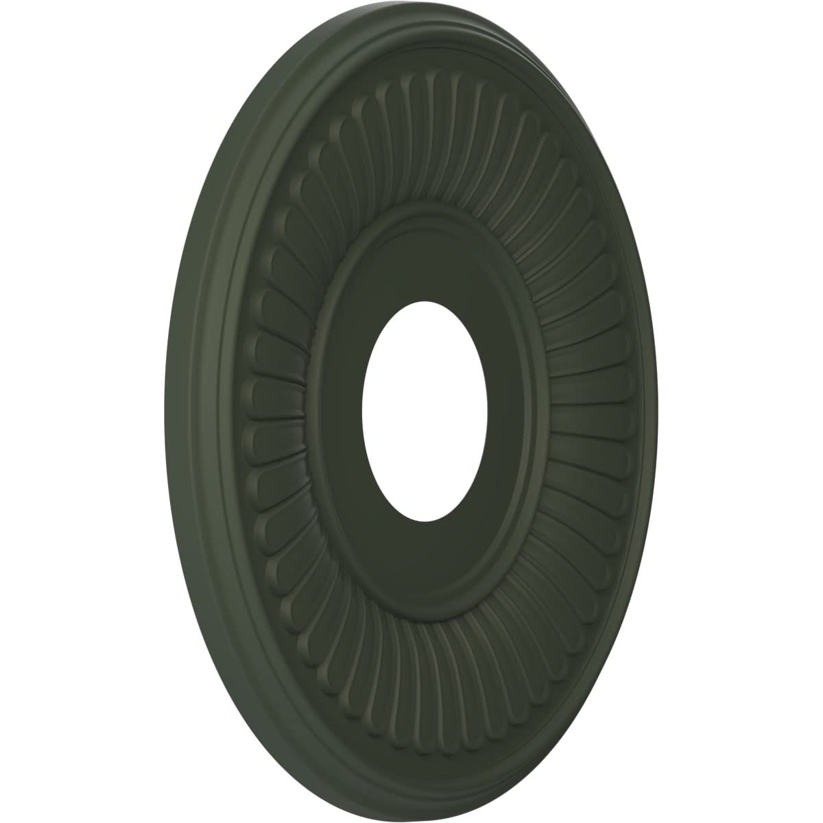 Ekena Millwork 13Od X 3 1/2Id X 3/4P Berkshire Thermoformed Pvc Ceiling Medallion (Fits Canopies Up To 5 3/4), Ultracover Satin