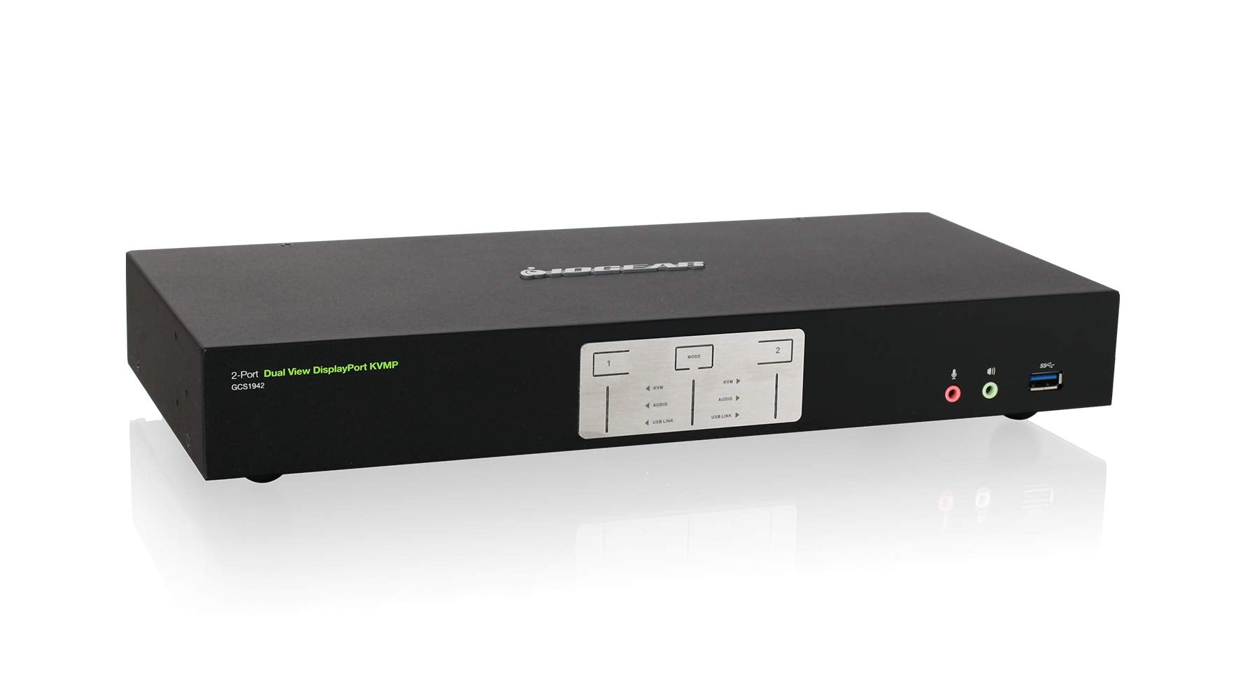 Iogear 2 Port 4K Dual View Displayport Kvmp With Usb 3.0 Hub And Audio (Gcs1942)