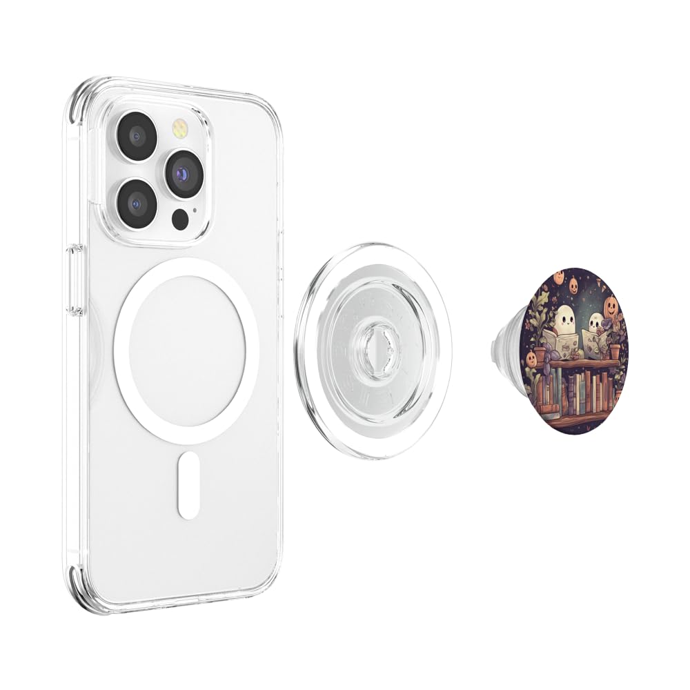 Cute Ghosts Reading Books Halloween Librarian Book Lover Popsockets Magsafe Popgrip For Iphone