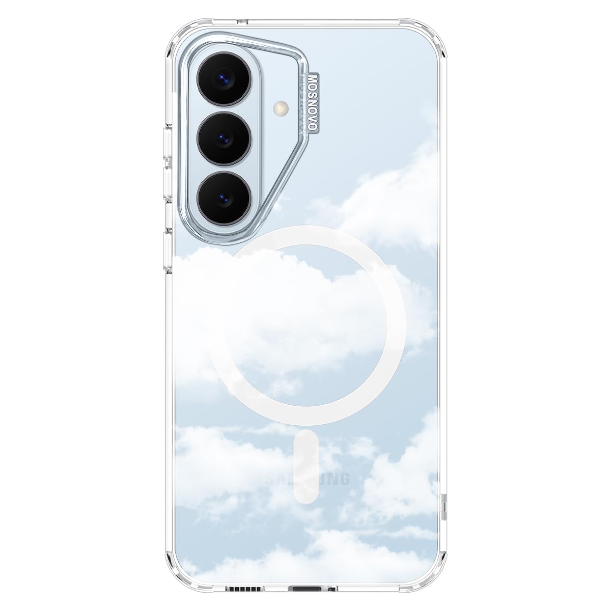 MOSNOVO for Samsung Galaxy S26 Clear Case, Fit for MagSafe, 6.6ft Military-Grade Shockproof Magnetic Protective Phone Cover,Clou