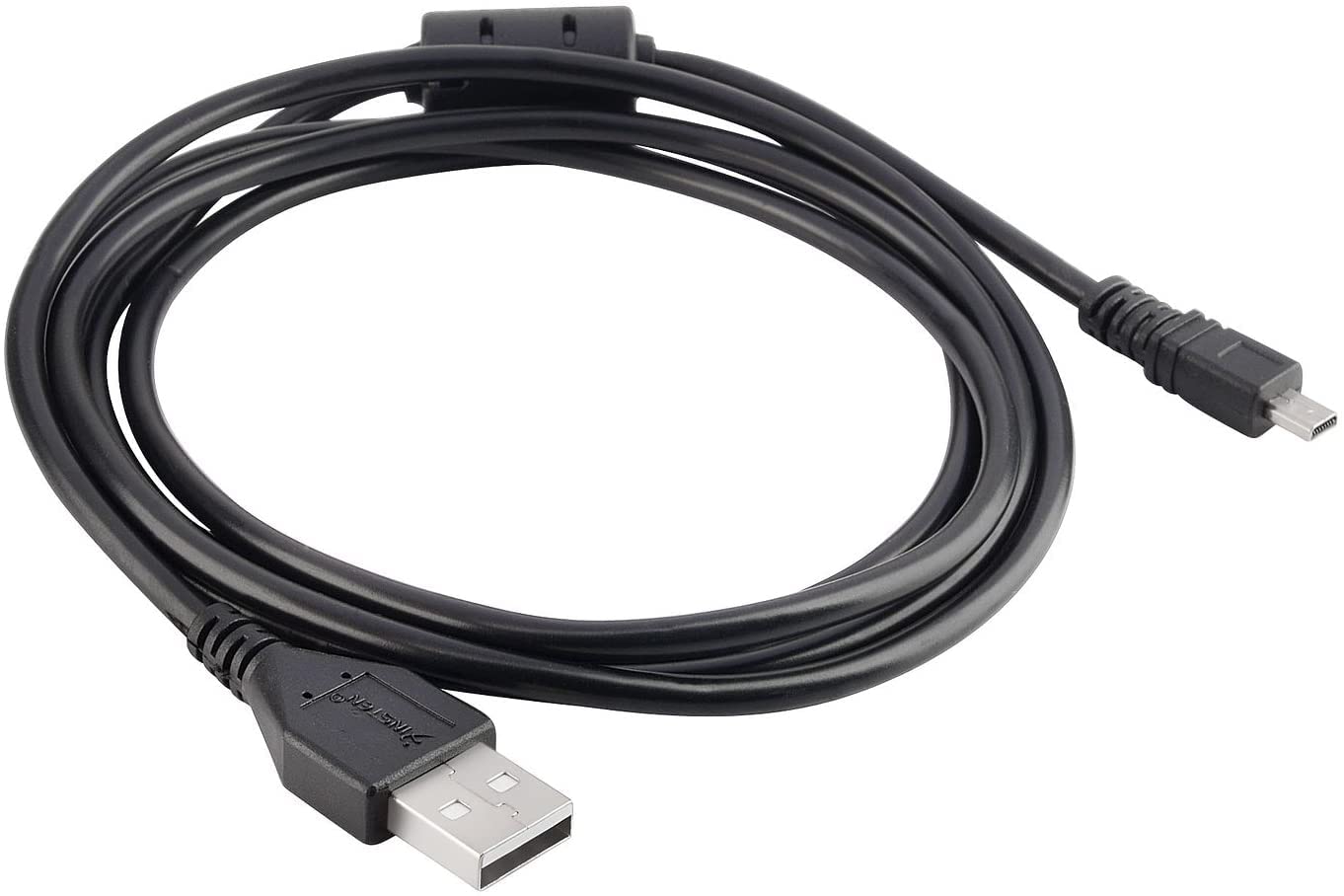 Black USB 2.0 A to 8 Pin Mini B Cable w/ Ferrite   1.5M / 59 Inches for Nikon CoolPix P90