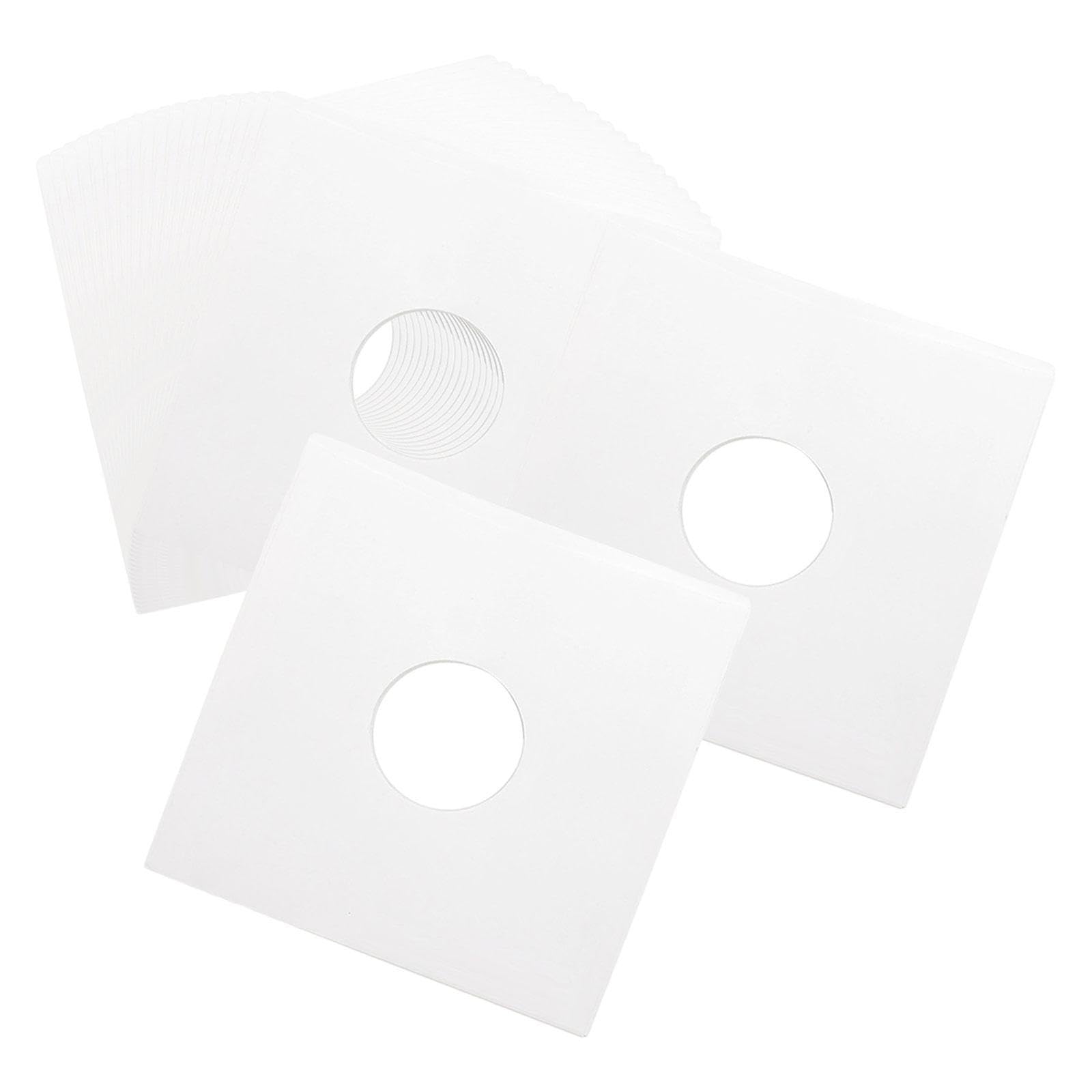 Heavenglow 20Pcs Vinyl Record Inner Sleeves White Kraft Paper Reusable Record Protector 7In Square | Storage & Media Accessories