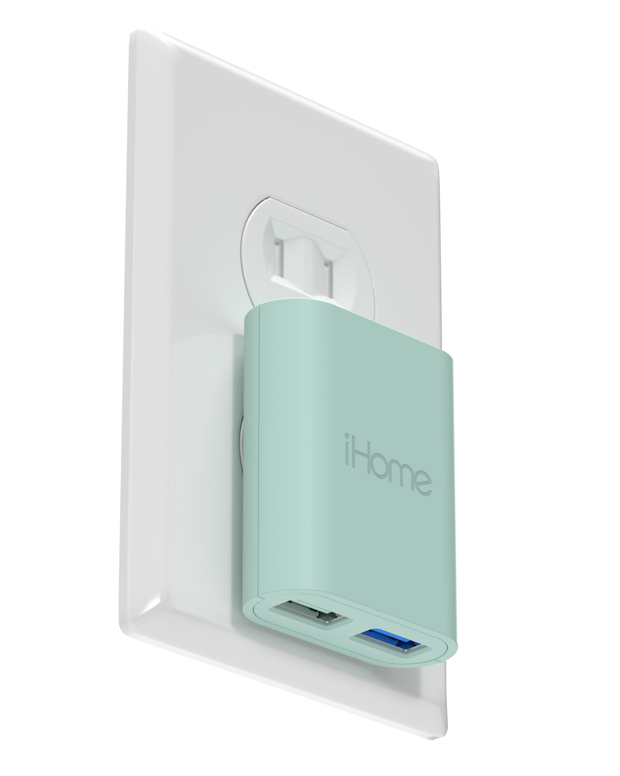 Ihome Ac Pro 3.4 Amp 2 Port Usb Wall Charger, Flat Foldable Plug For Iphone 12/12 Pro/12 Pro Max/ 11/11 Pro/11 Pro Max/Xs,/Xs Ma
