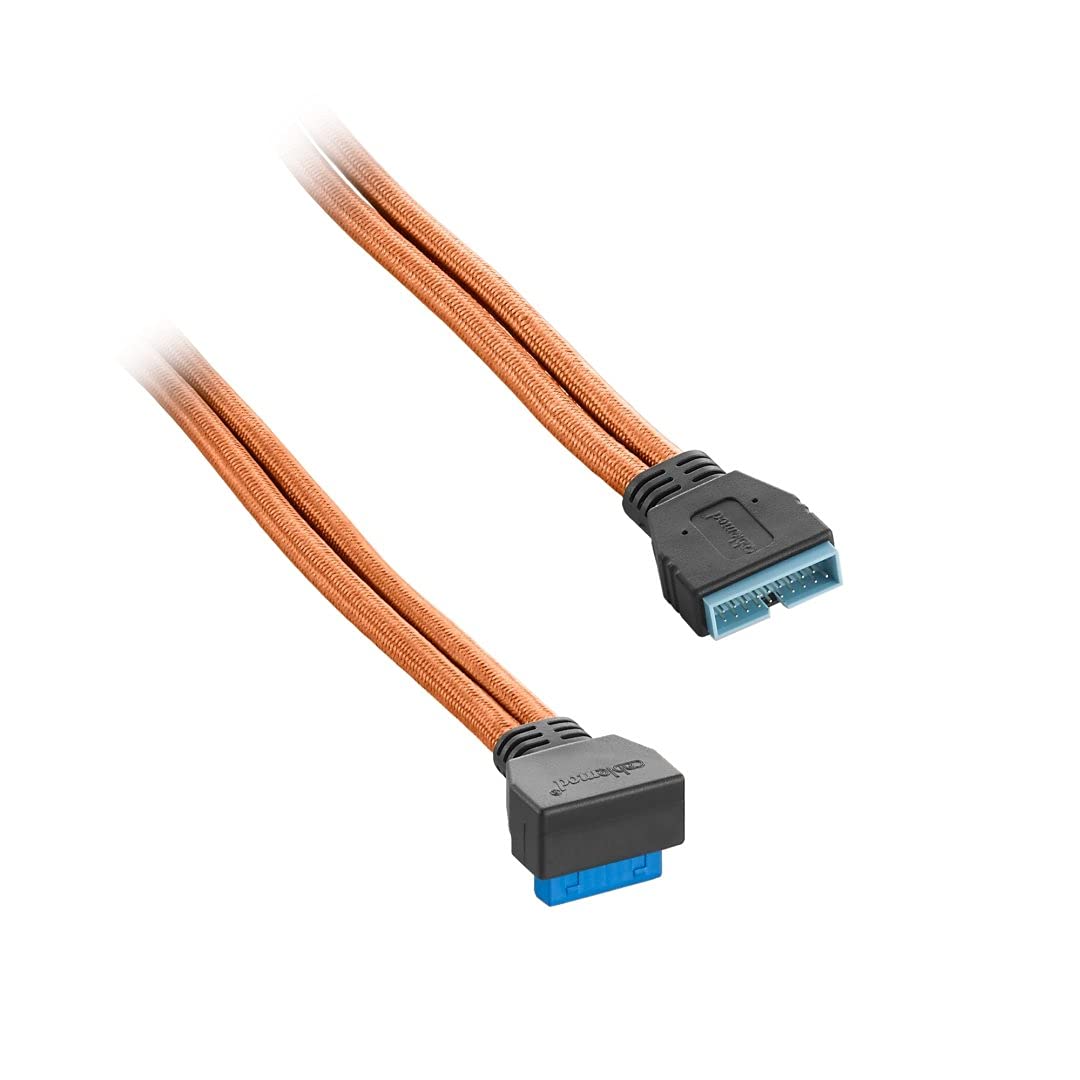 Cablemod Modflex Sleeved Right Angle Internal Usb 3.0 Cable (Orange, 50Cm)
