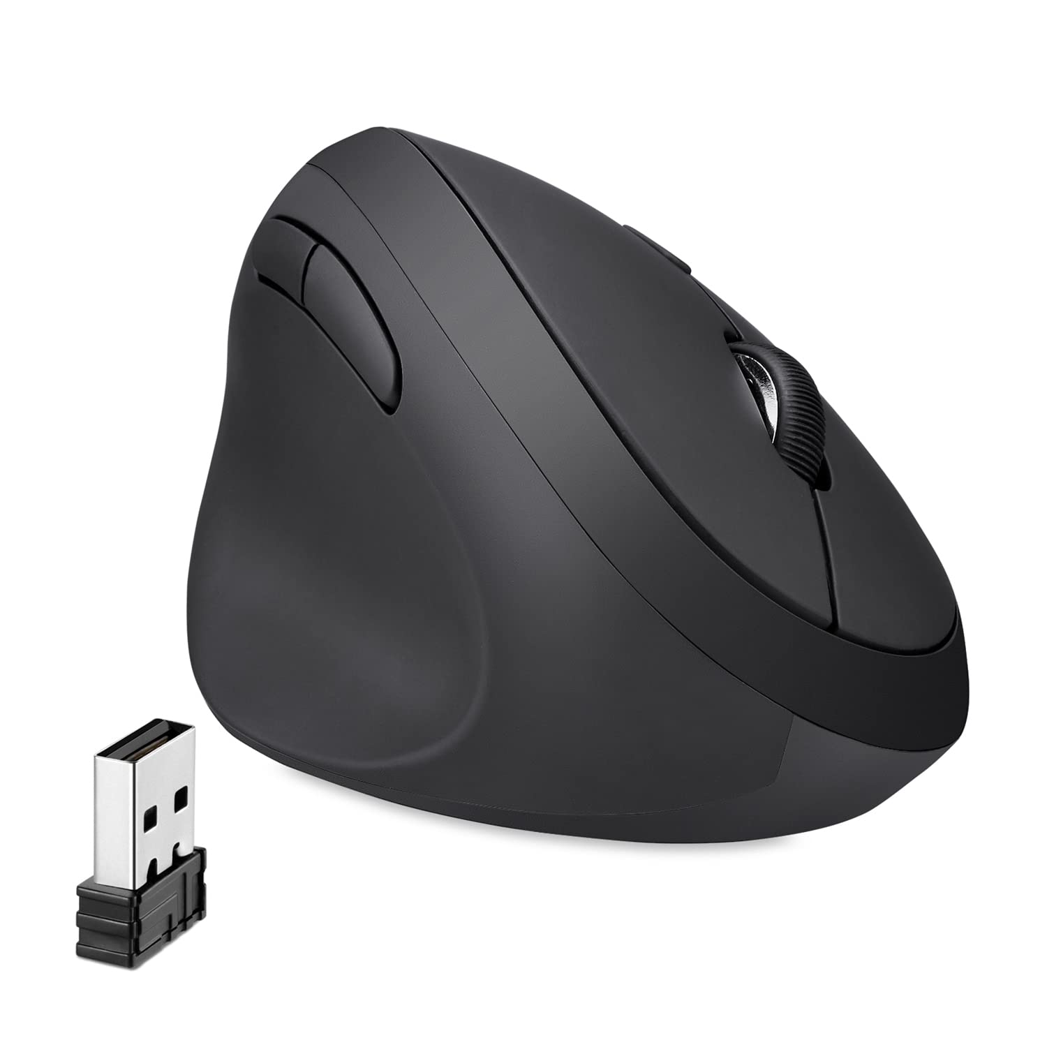 Perixx Perimice719L, Left Handed Wireless Vertical Mouse, Portable Size for Laptops Computer, 3 Level DPI