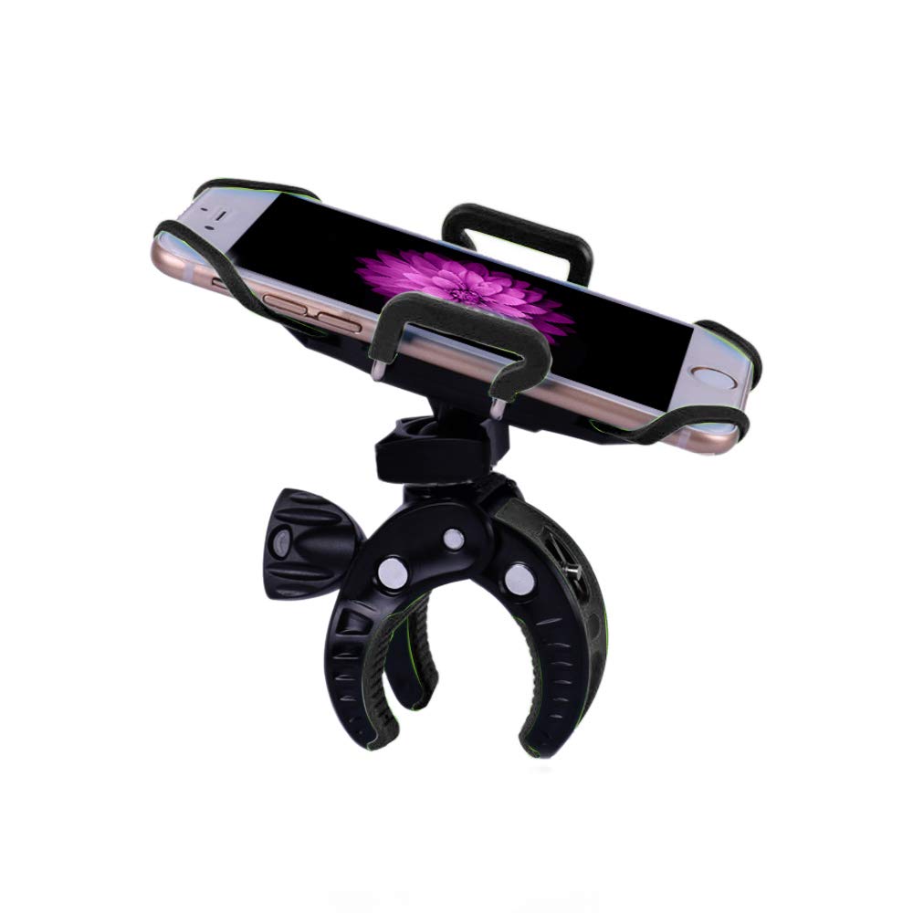 Ihens5 Bike Mount, Bike Phone Mount Motorcycle Baby Carriage Bicycle Mic Stand Cell Phone Holder Cradle With Rubber Strap 360 De
