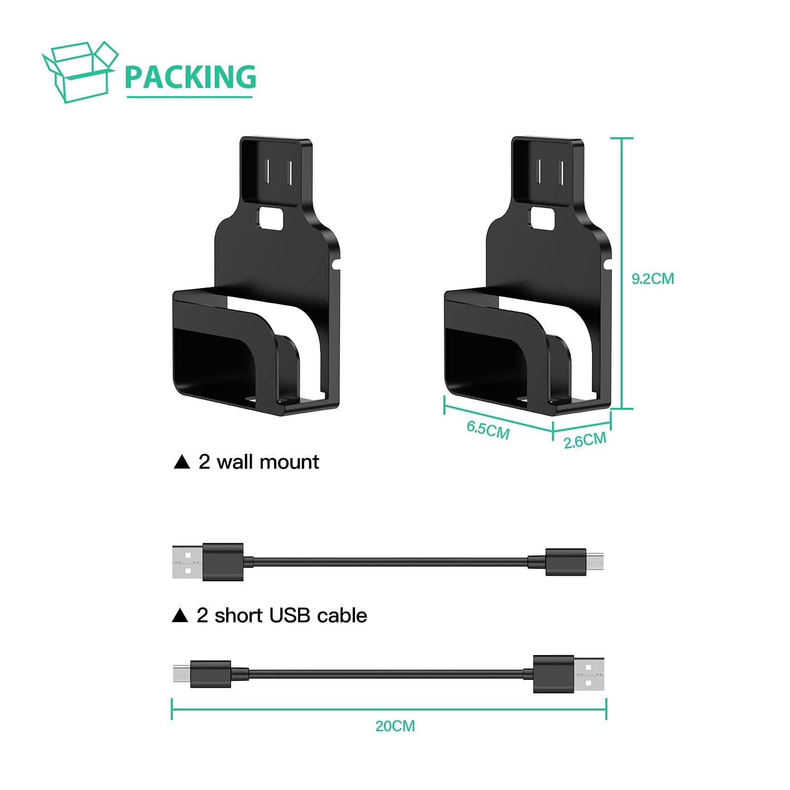 Outlet Wall Mount Compatible With Blink Sync Module 2 With Short Cable 2 Pack,Mount Barket Holder For Blink Sync Module, No Mess