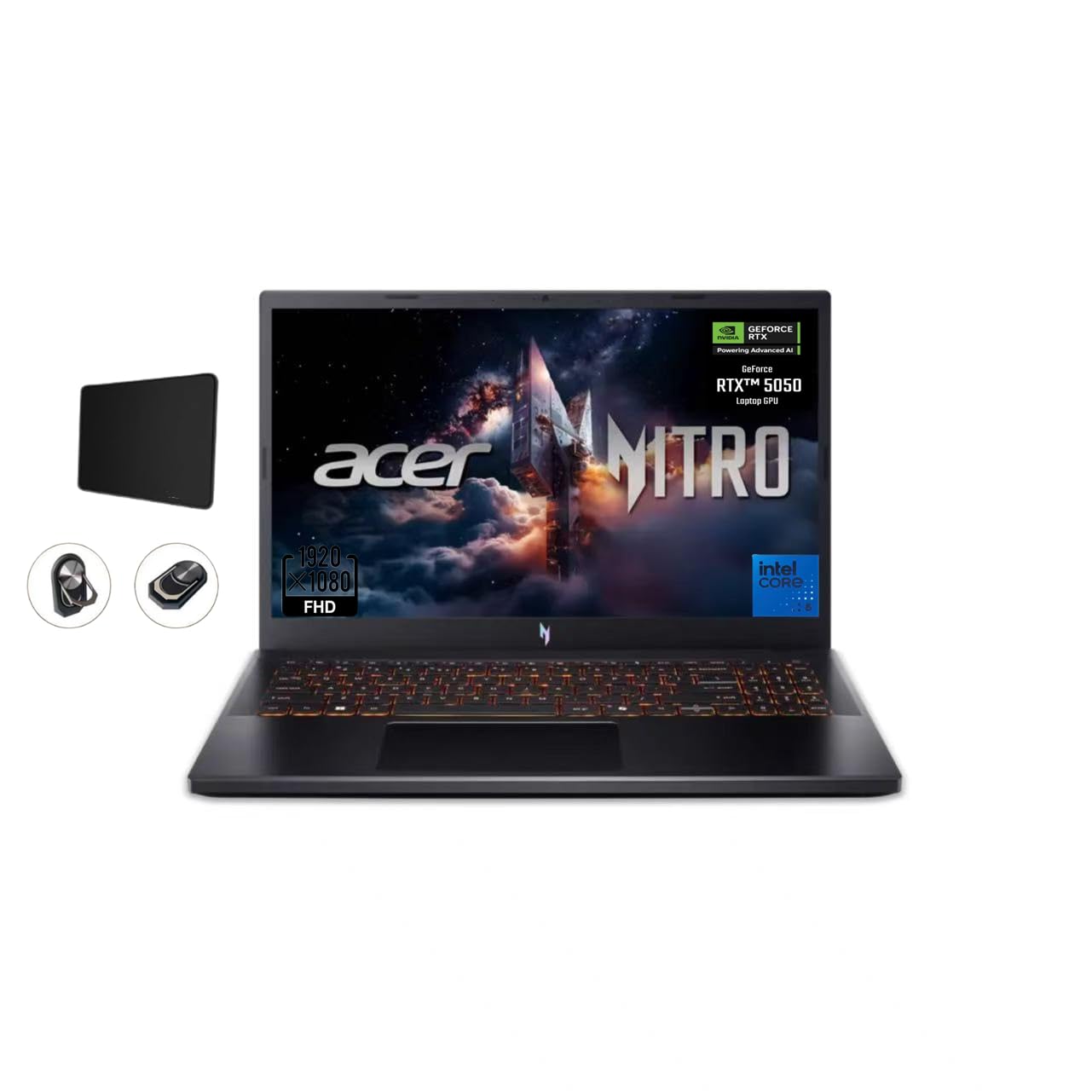 acer Nitro V Gaming Laptop, 15.6 FHD IPS Display, 165Hz, Intel i5-13420H, NVIDIA GeForce RTX 5050 with 8GB GDDR7 VRAM, 16GB RAM,