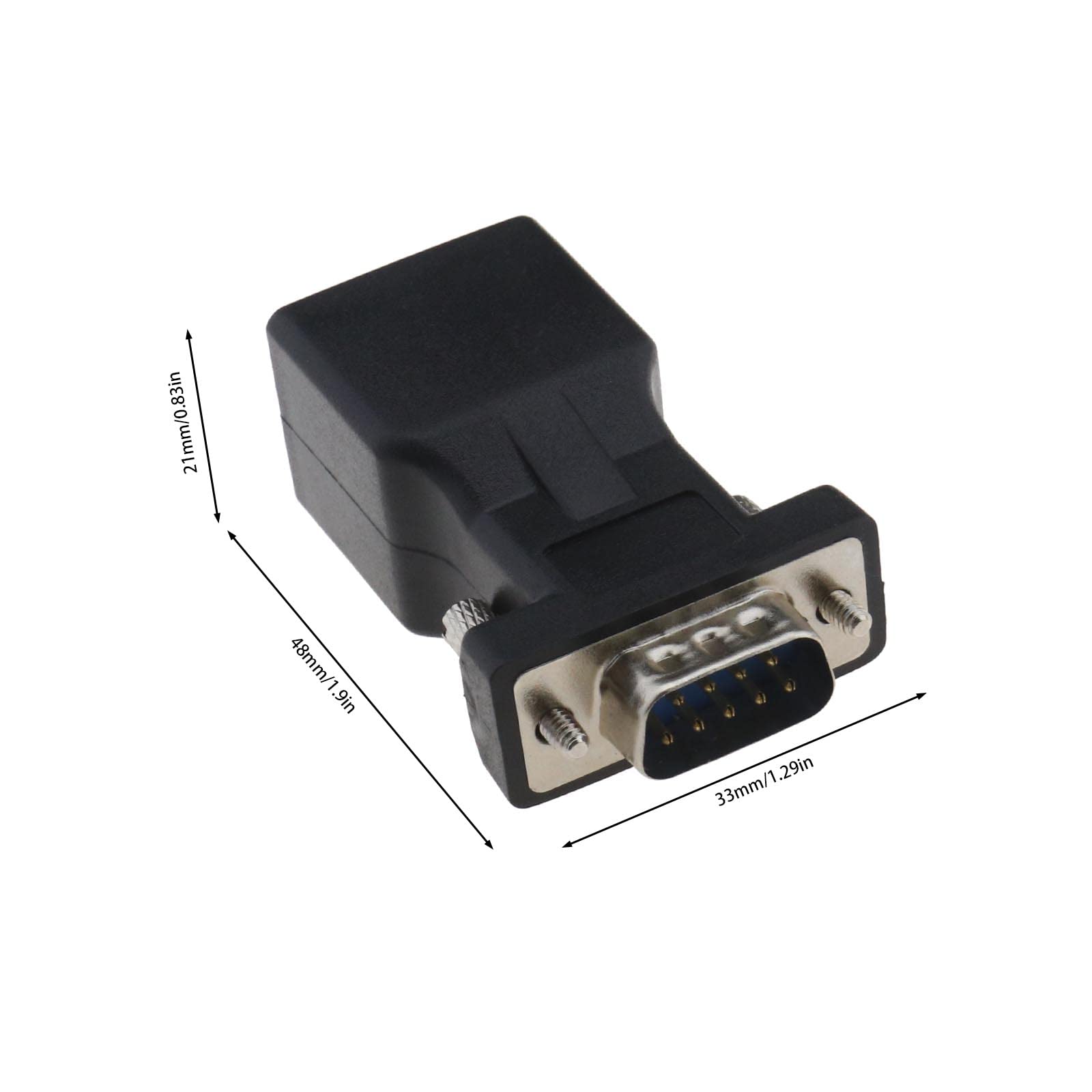 Ecsing 2Pcs 9 Pin Rs232 Db9 To Rj45 Serial Adapter Db9 Male To Rj45 Female Ethernet Converter For Standard 9 Pin D Sub Rs 232 De