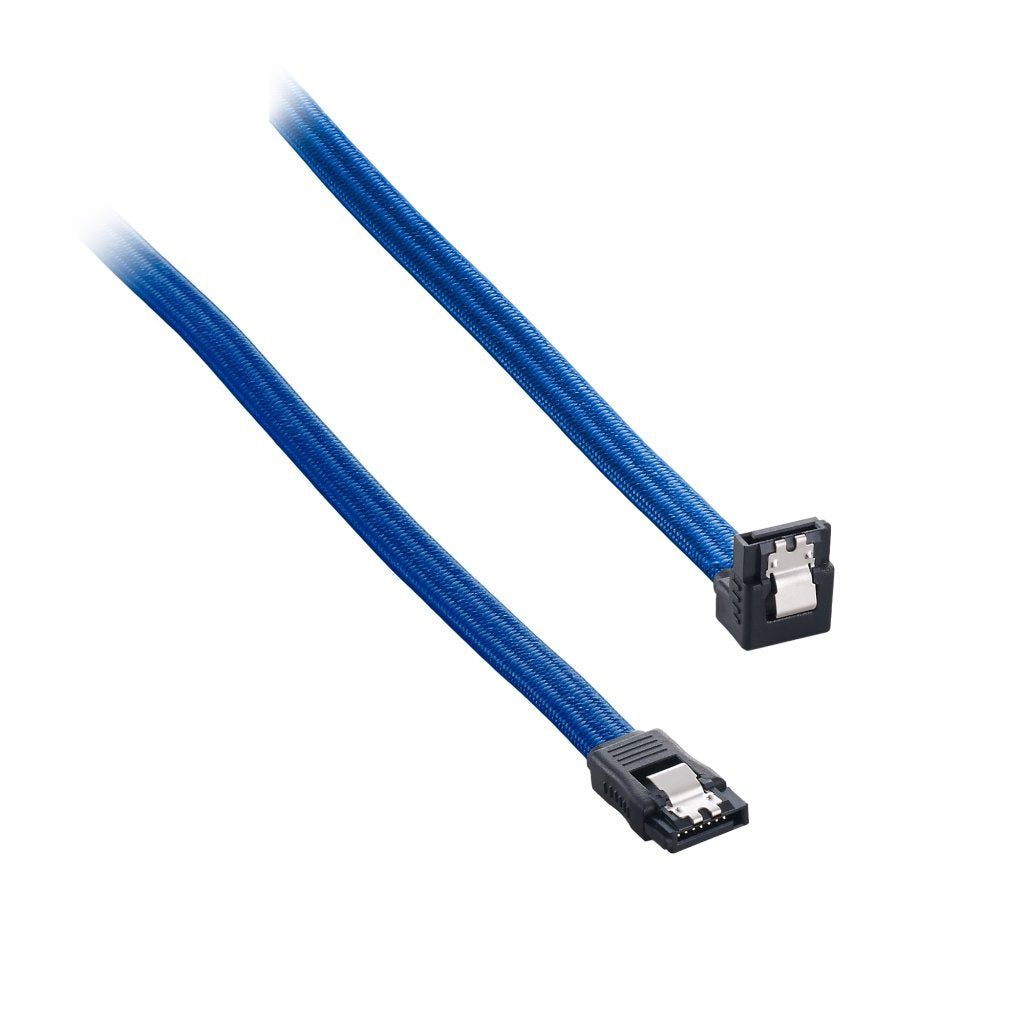 Cablemod Modflex Sleeved Right Angle Sata 3 Cable (Blue, 60Cm)