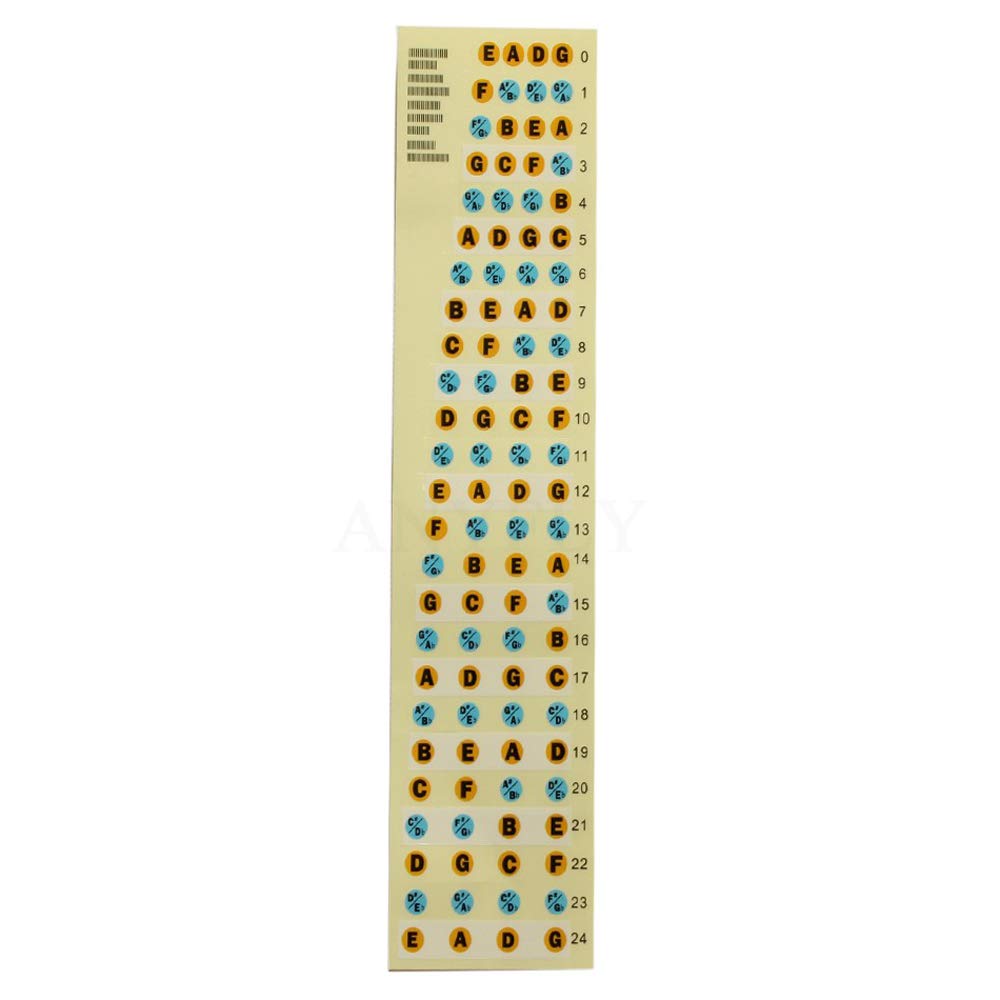 Bass Guitar Fretboard Note Map Decals/Stickers,4 String Bass Guitar Fingerboard For Beginner
