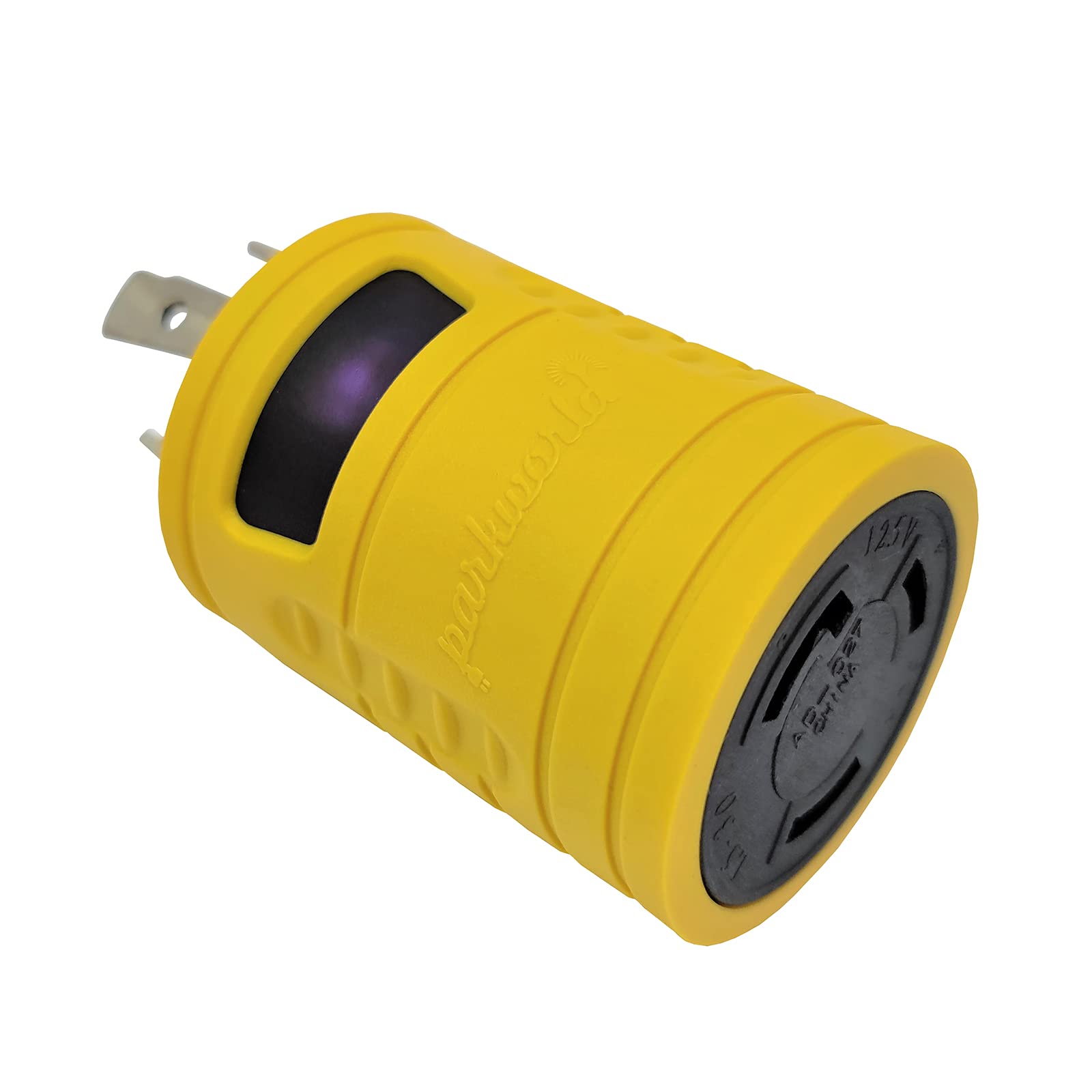 Parkworld 884913 30 Amp Generator Adapter 4-Prong Locking L14-30P Plug To 3-Prong Locking L5-30R Receptacle Output 125 Volt