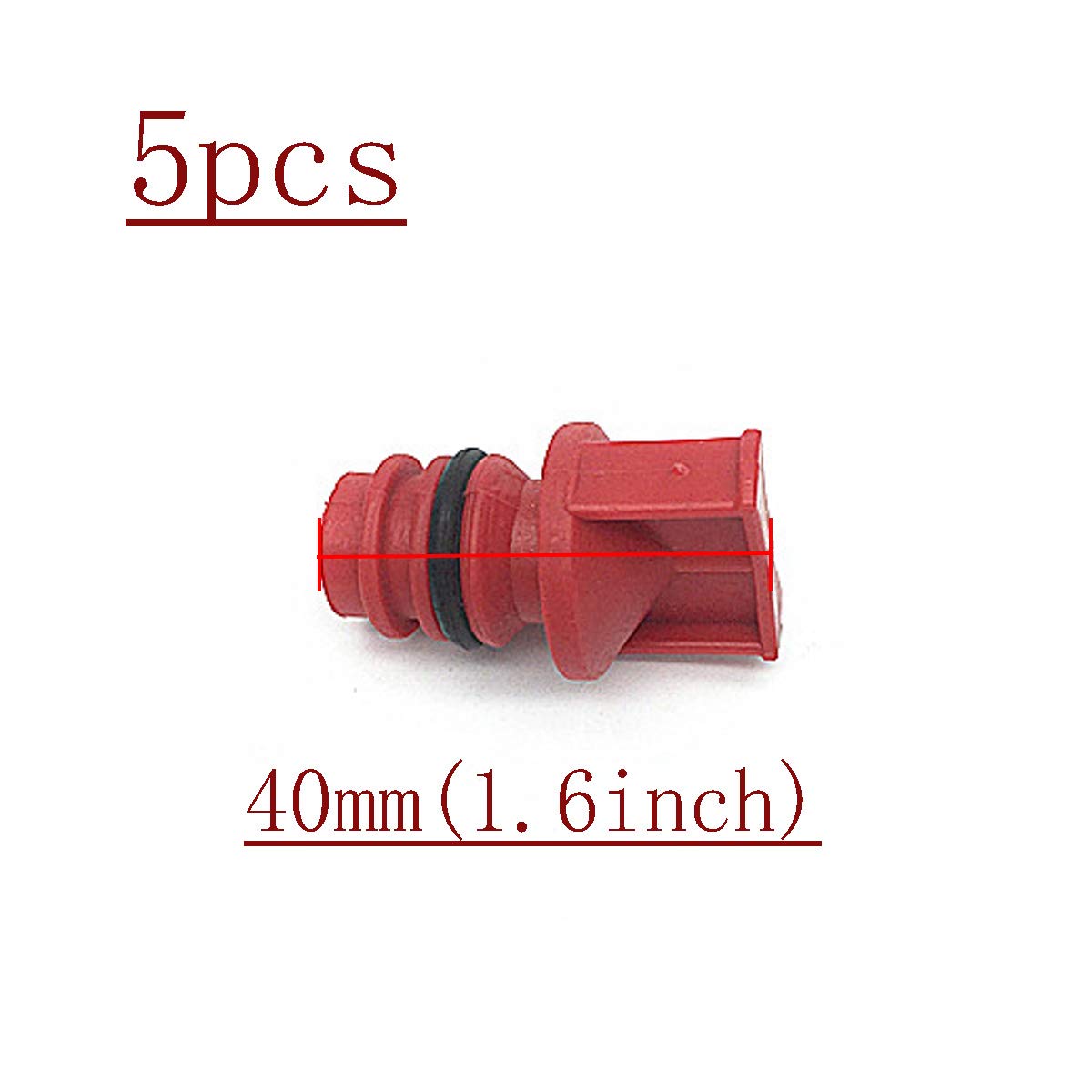 Comok 5Pcs Red Tone Air Compressor Male Thread Diameter 18Mm Plastic Oil Breather Cap