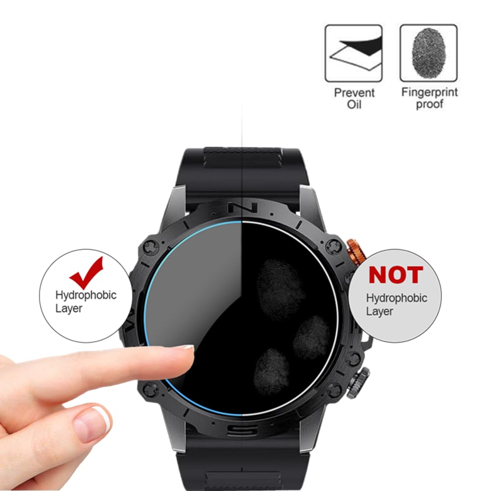 Mihence Screen Protector Compatible For K59 / St19 1.43'' Smartwatch , 9H Tempered Glass Protective Film Compatible For Glonhi K