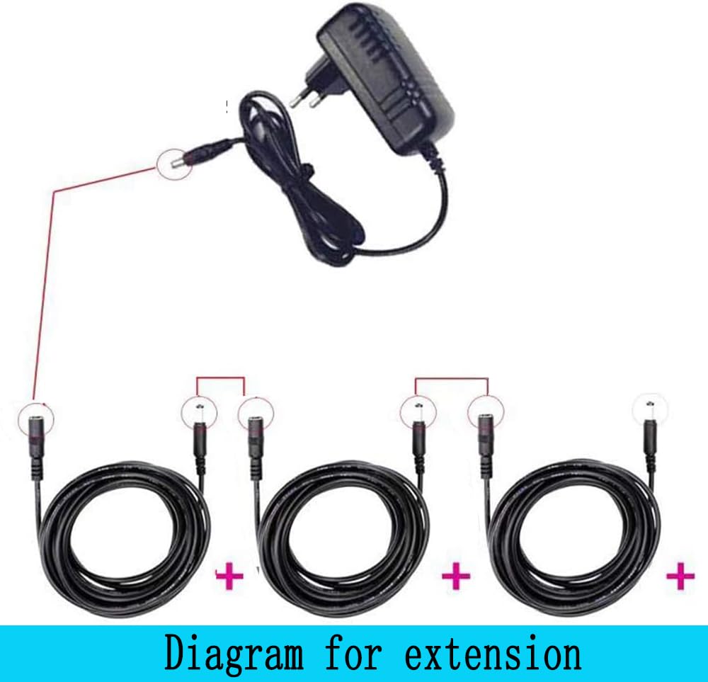 Dc Power Extension Cable 5.5Mm X 2.1Mm 18Awg Current 10A 16.4Ft Female To Male,Thickened Metal Connector Extension Cord For Secu