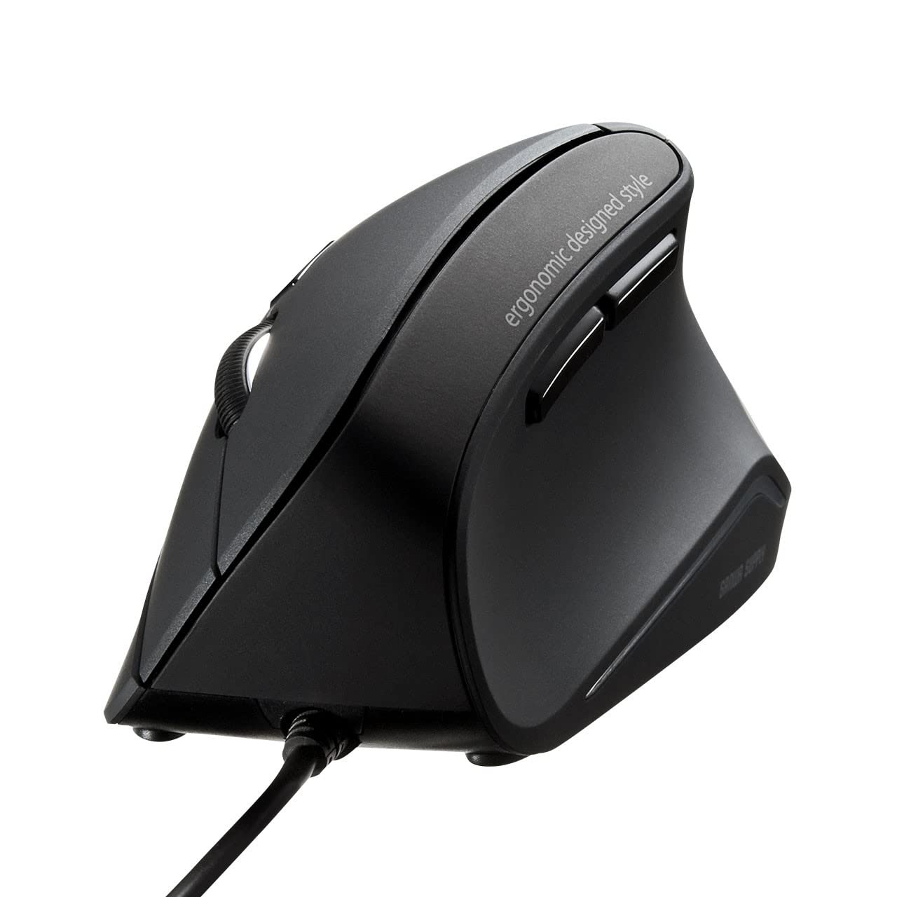 SANWA Wired Ergonomic Vertical Mouse, Silent Click & Remap with Software