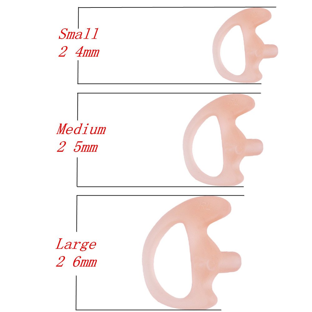 Airsn Replacement Earmold Earbud Earplug For Motorola Kenwood Two Way Radio Air Acoustic Coil Tube Audio Kits (Pink,2 Pair Small)