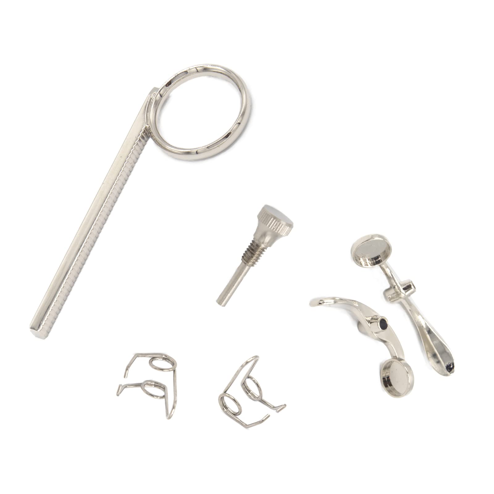 Cheerock Trumpet Repair Kit, Trumpet Repair Replacement Parts, Silver Trumpet Valve Cap Buttons Trumpet Valve Spring Screw Parts