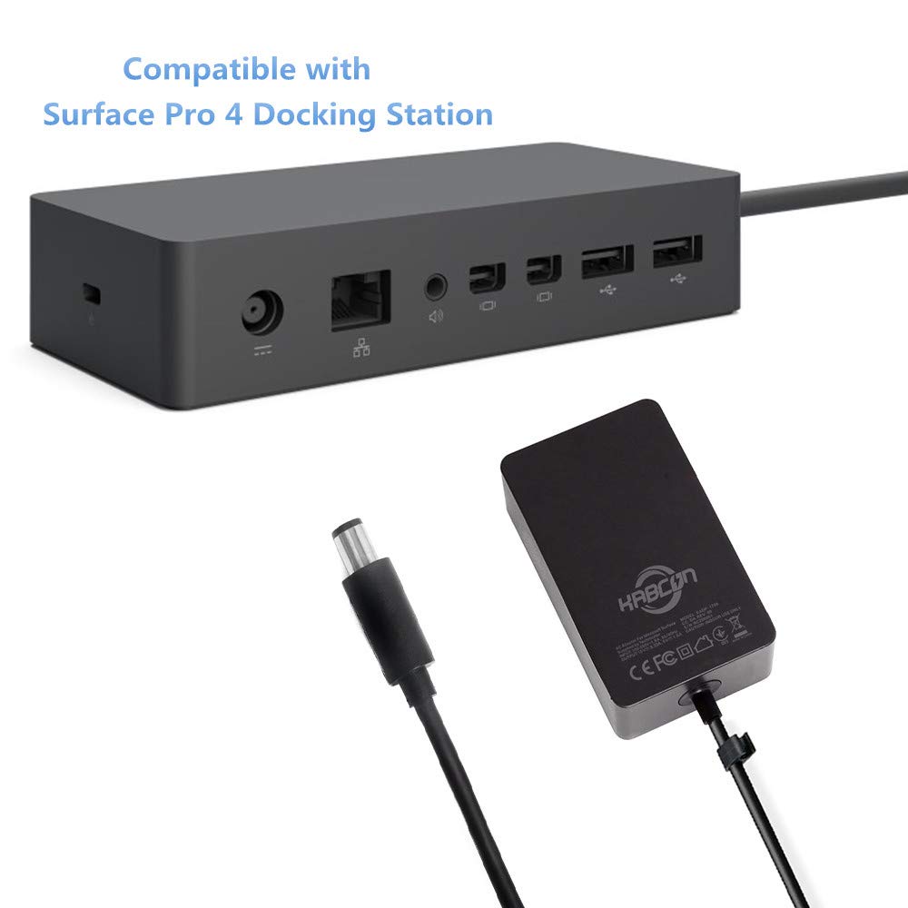 Surface Dock Charger,Kabcon 90W 15V 6A Power Supply Compatible With Microsoft Surface Docking Station (Pd9 00003),Model 1749 Power Transformer Charger With 6.2Ft Power Cord With A Storage Pouch