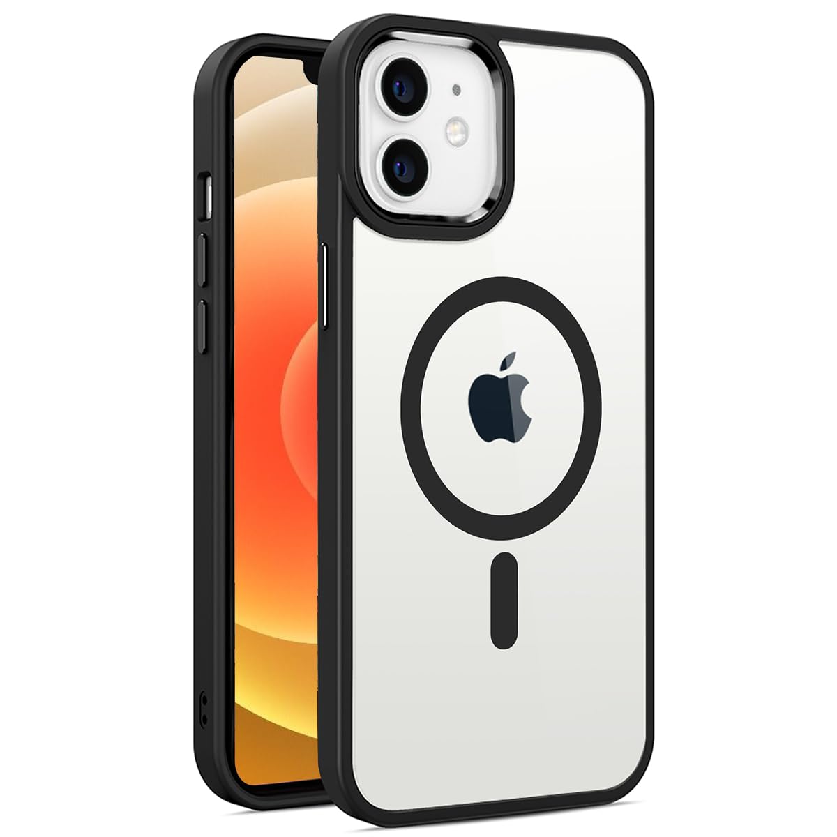 Pinlisheng Magnetic For Iphone 12 Case,Compatible With Magsafe, Military Grade Drop Tested, Shockproof Clear Hard Back Slim Case