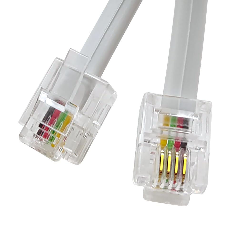 Xanham Phone Cable 25 Feet Telephone Line Cord With Rj11 6P4C Connectors For Landline Phone, Fax Machine And Modem, For Both In 